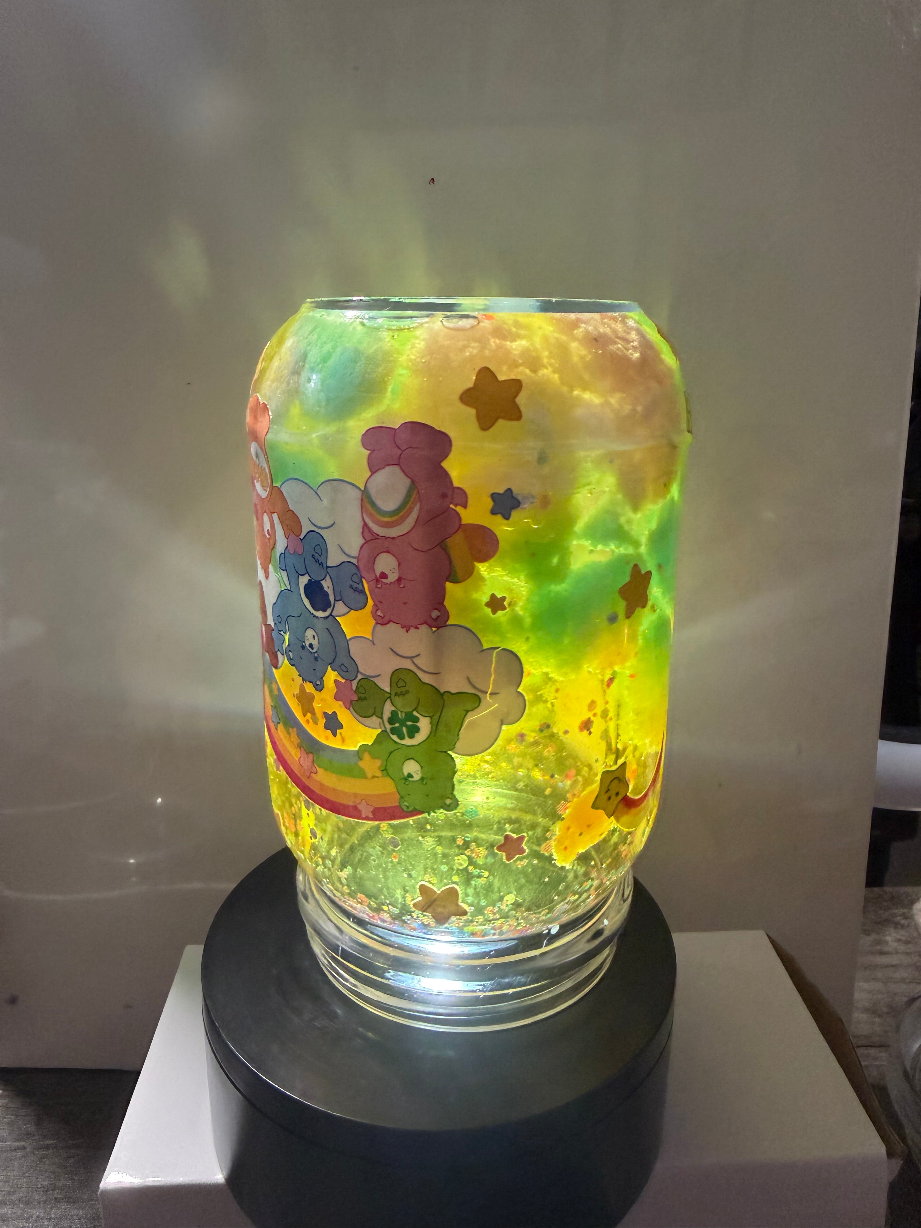 20OZ MASON ACRYLIC - CAREBEARS CLOUD CUP  - WITH DECO LID