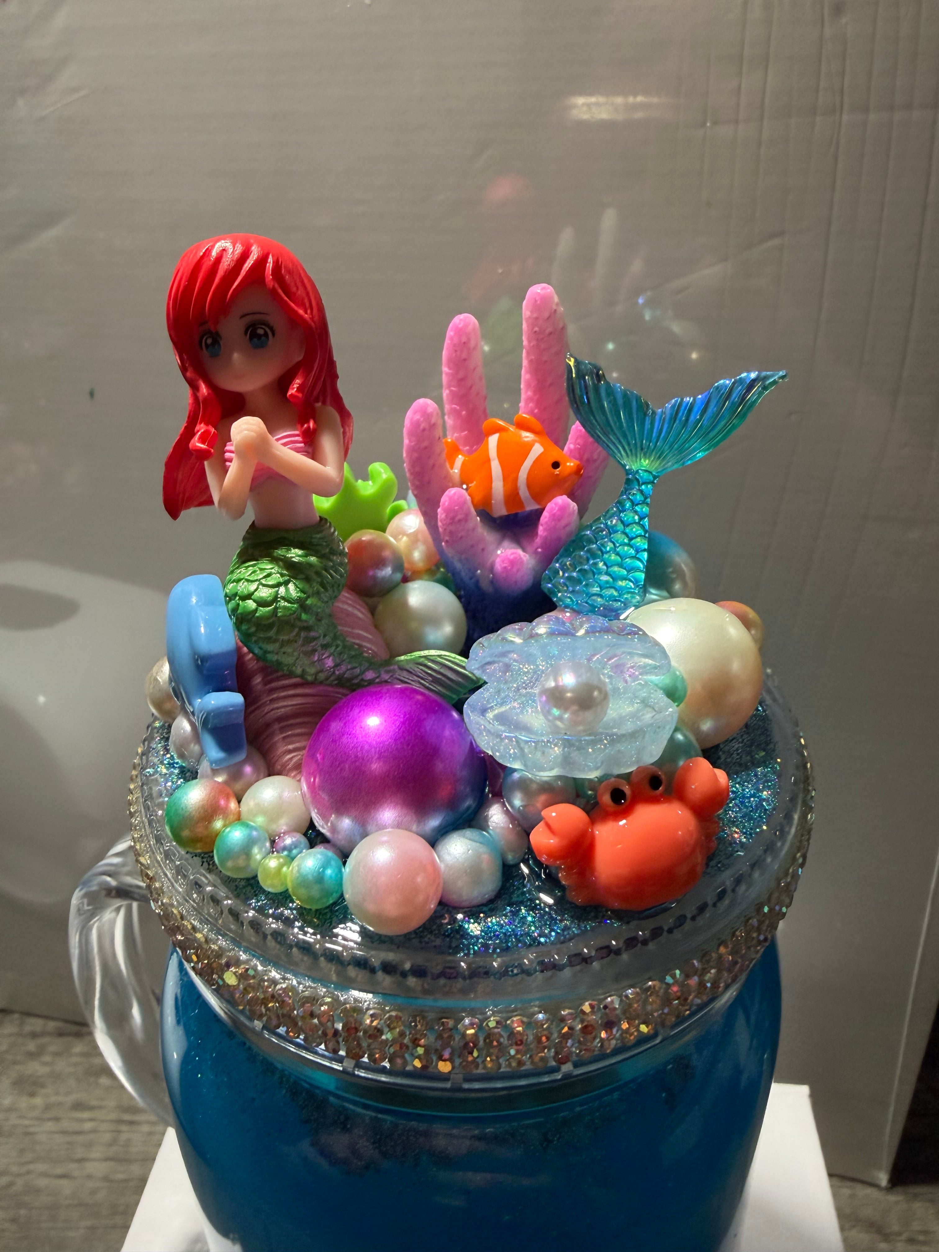 20OZ MASON ACRYLIC - MERMAID BEACH w/ DECO LID