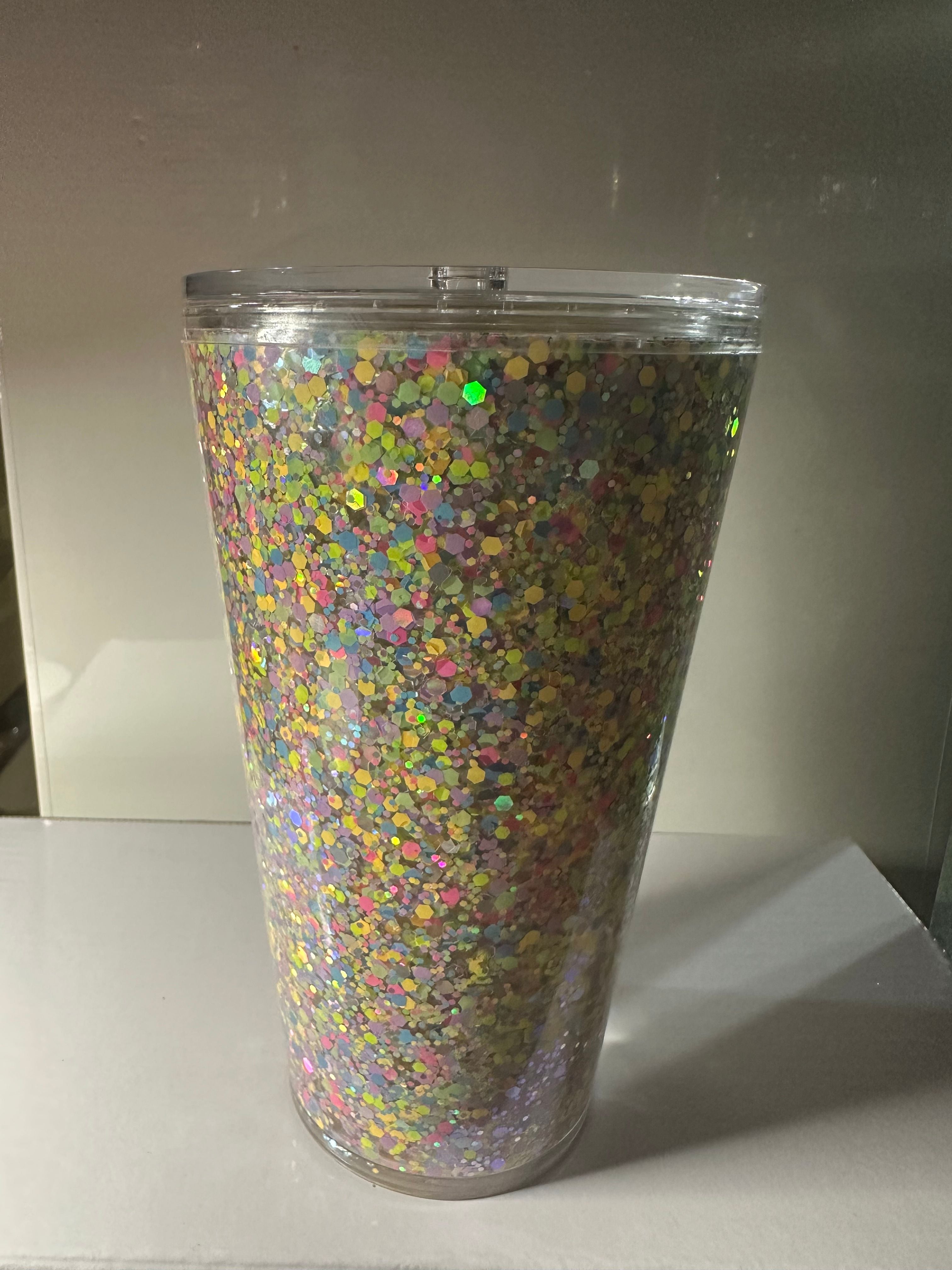 Neon Disco Dry Glitter - Acrylic - Premade Cup
