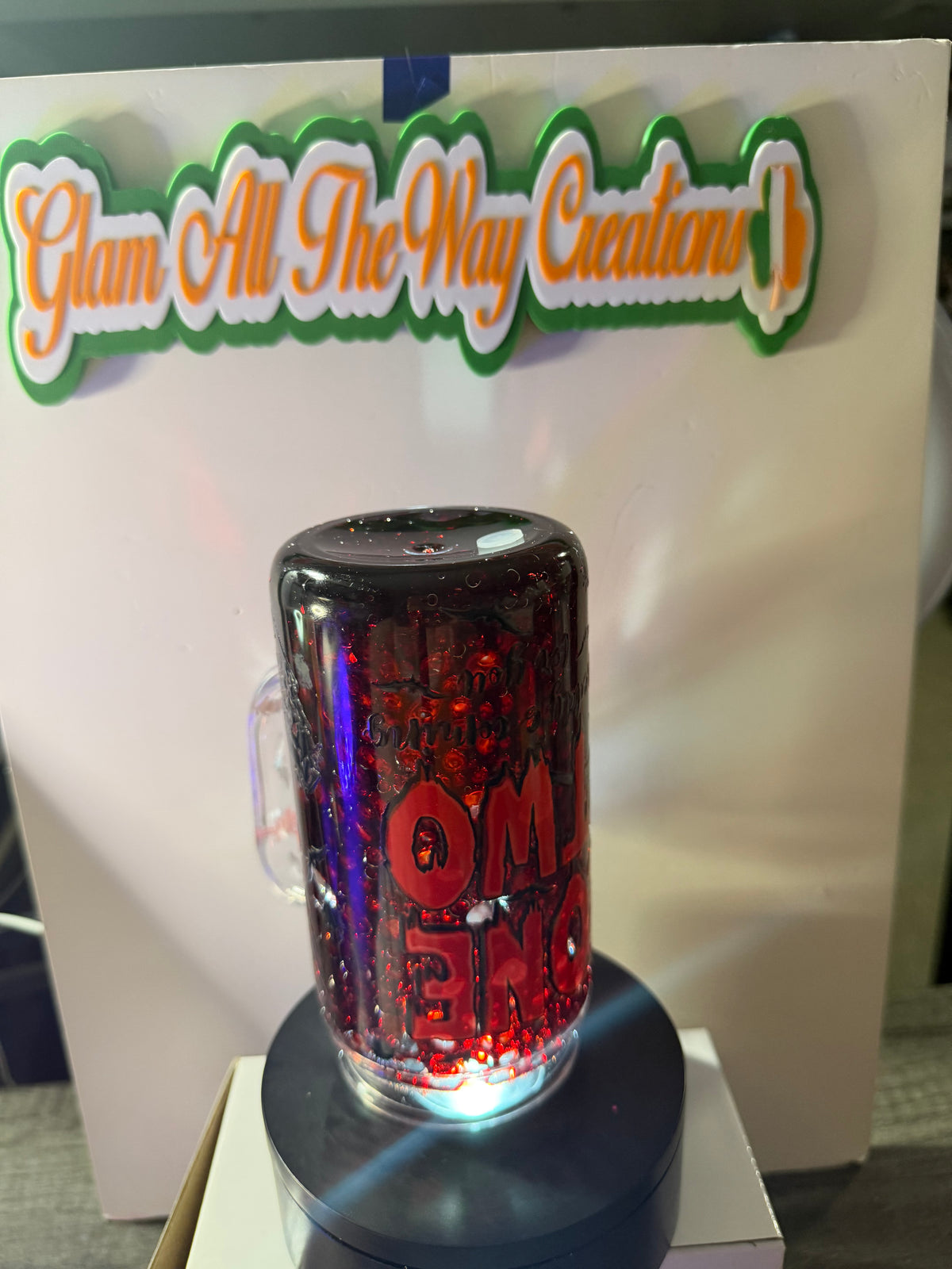 16oz LIBBY HANDLED ACRYLIC - COAGULATED BLOOD FREDDY KRUGER CUP - DECO LID