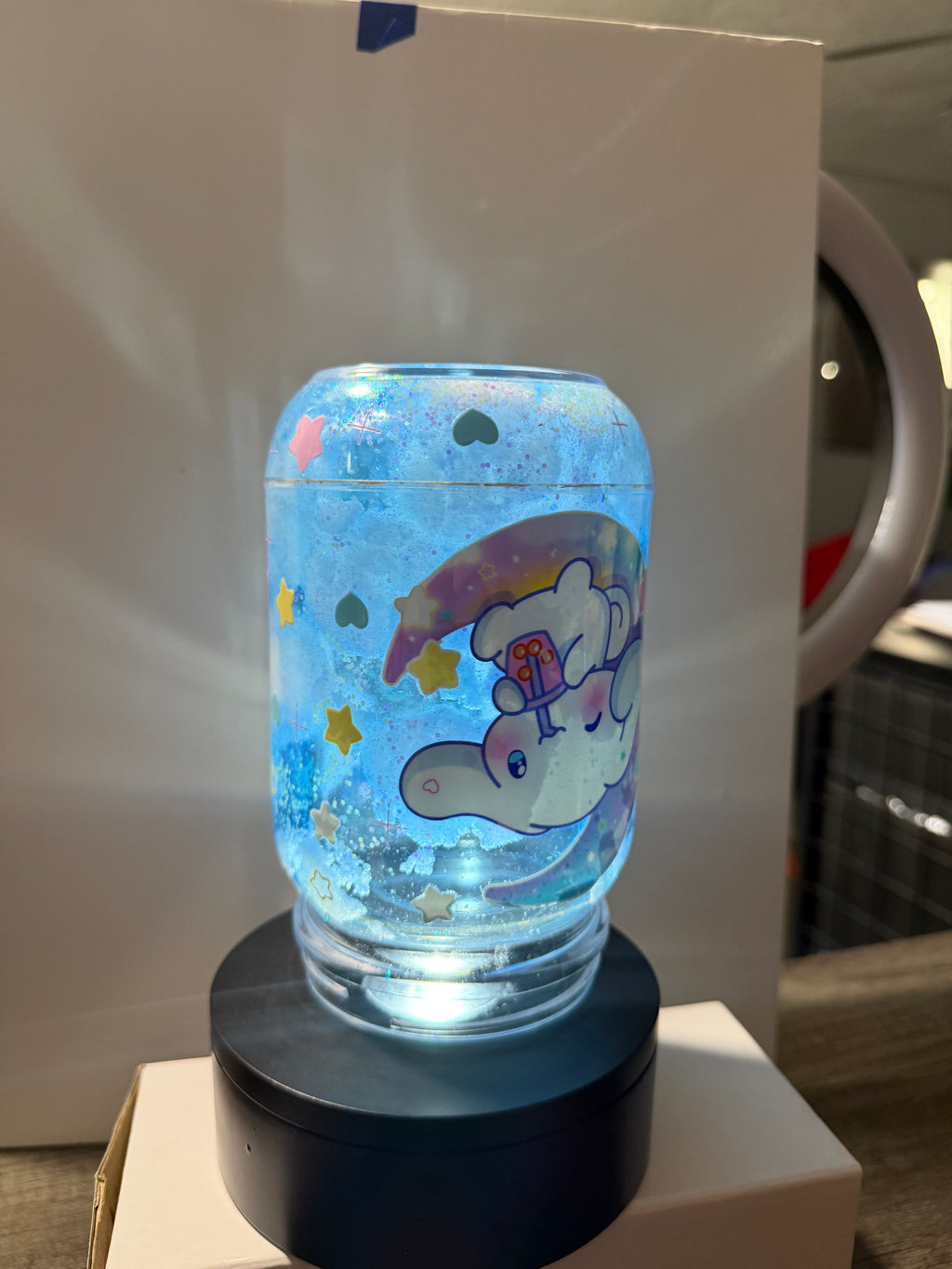 20OZ MASON ACRYLIC - CINNA CLOUD CUP - WITH DECO LID - glow