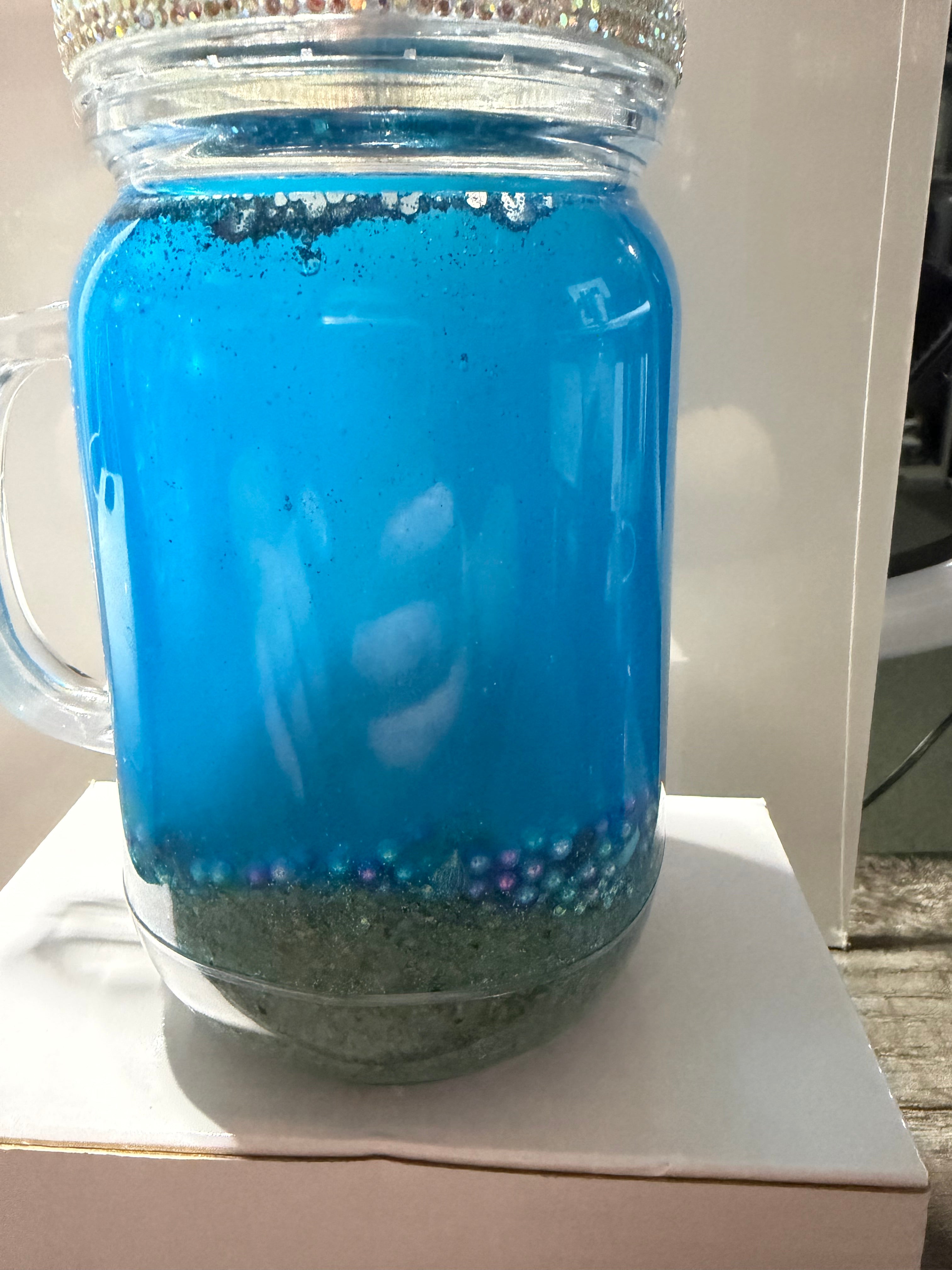 20OZ MASON ACRYLIC - MERMAID BEACH w/ DECO LID