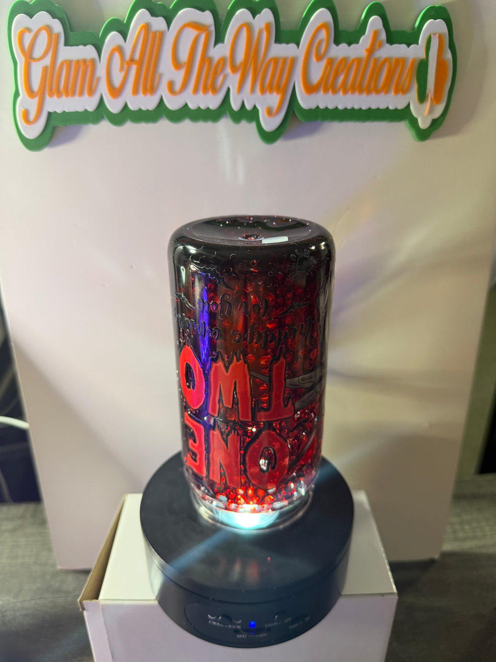 16oz LIBBY HANDLED ACRYLIC - COAGULATED BLOOD FREDDY KRUGER CUP - DECO LID