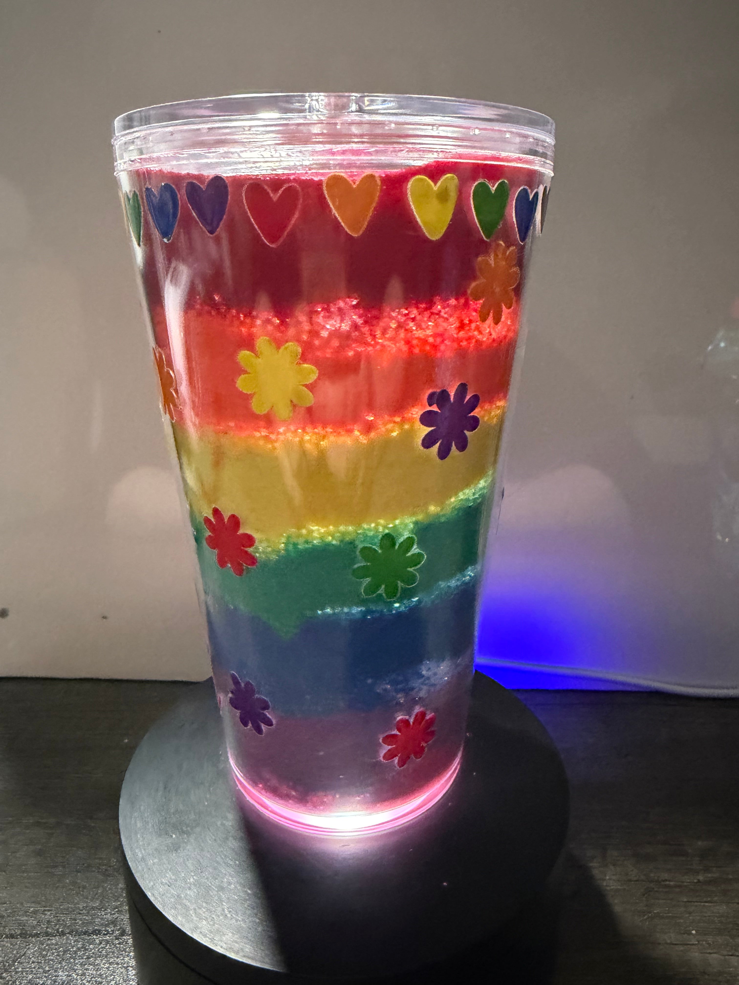 16OZ TAPERED - SAND GEODE PRIDE CUP - WITH DECO LID