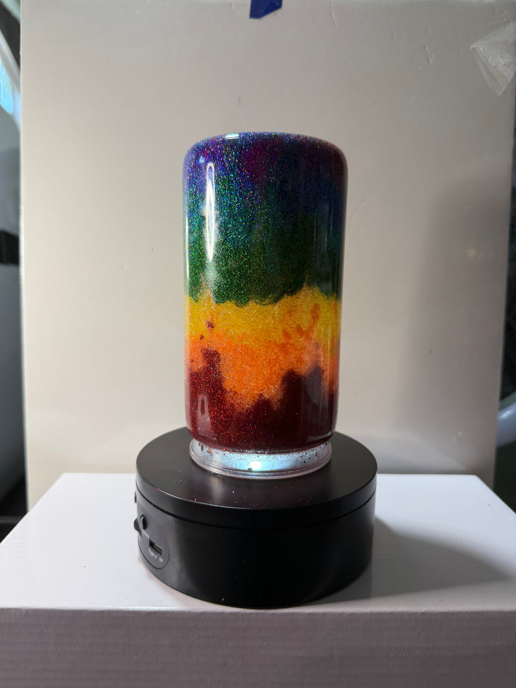 16oz LIBBY ACRYLIC - STACKED OMBRÉ RAINBOW SUSPENDED