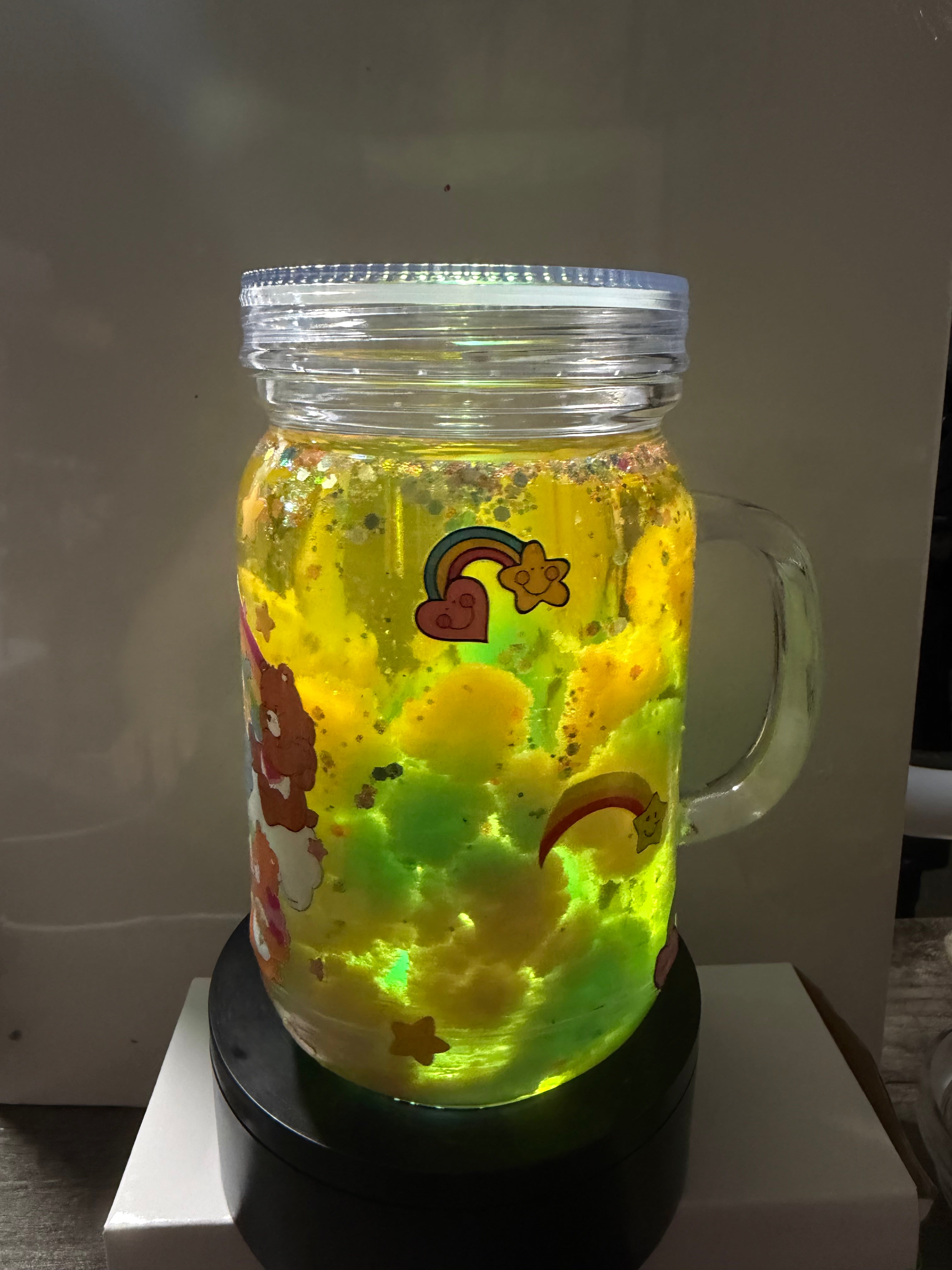 20OZ MASON ACRYLIC - CAREBEARS CLOUD CUP  - WITH DECO LID