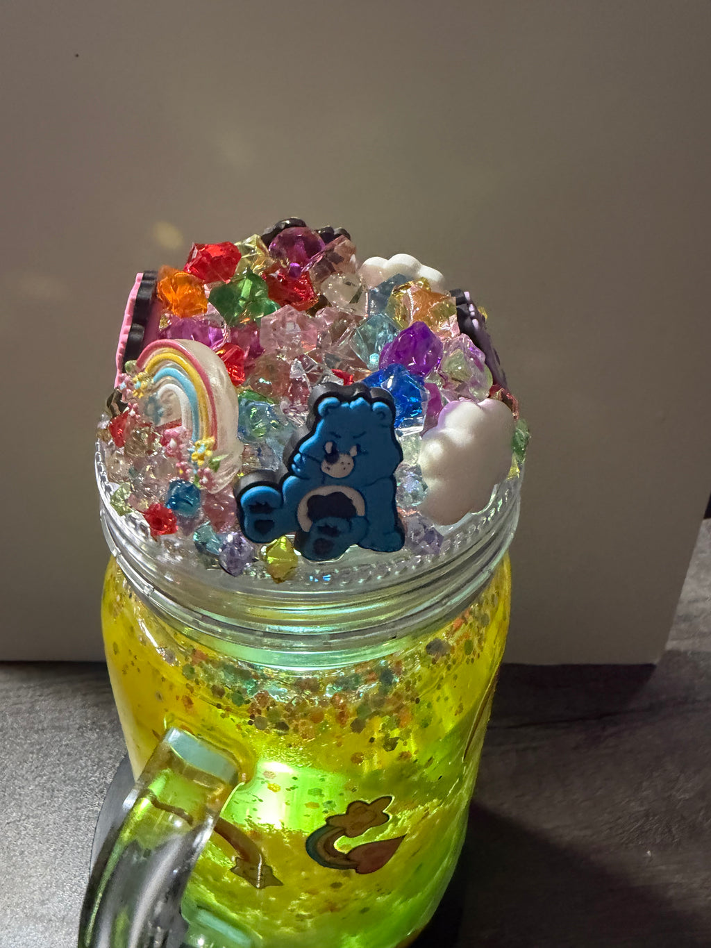 20OZ MASON ACRYLIC - CAREBEARS CLOUD CUP  - WITH DECO LID