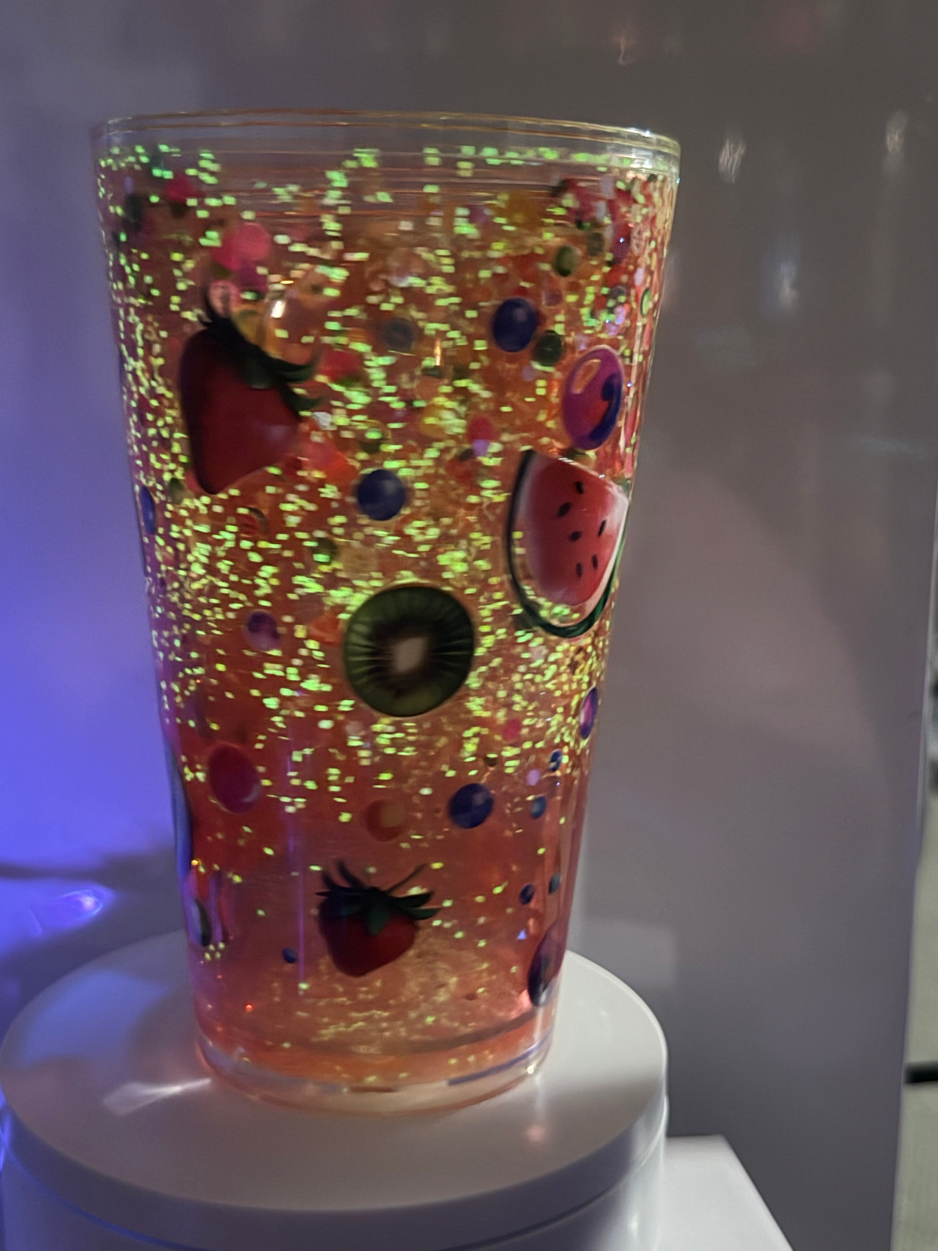 SUMMER FRUIT  - 16 OZ TAPERED CUP WITH DECO LID