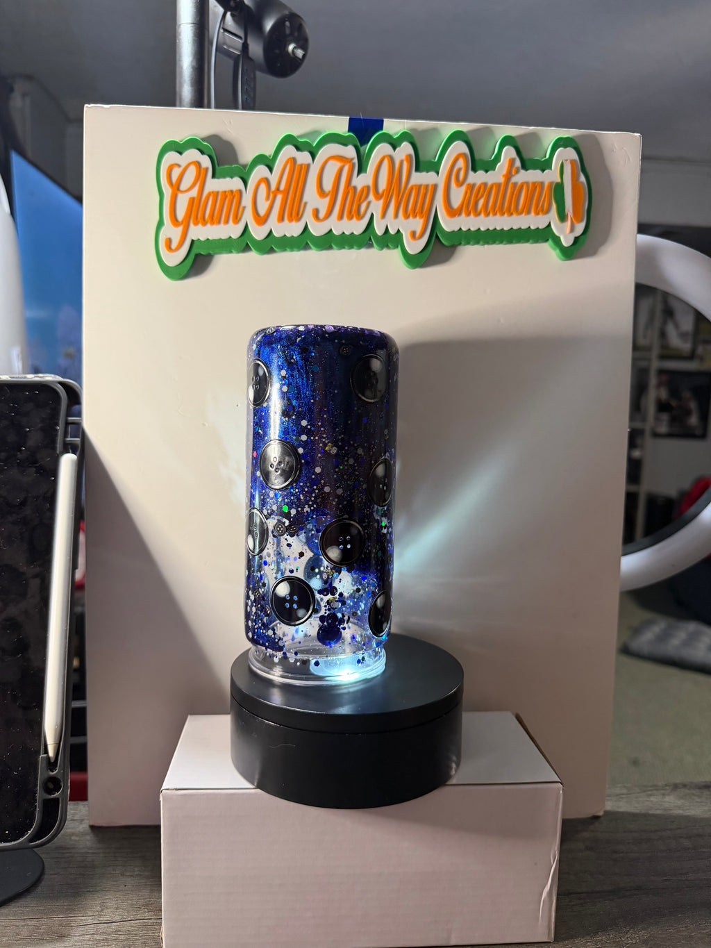 20OZ LIBBY ACRYLIC - NAVY OIL SLICK - CORALINE - DECO LID