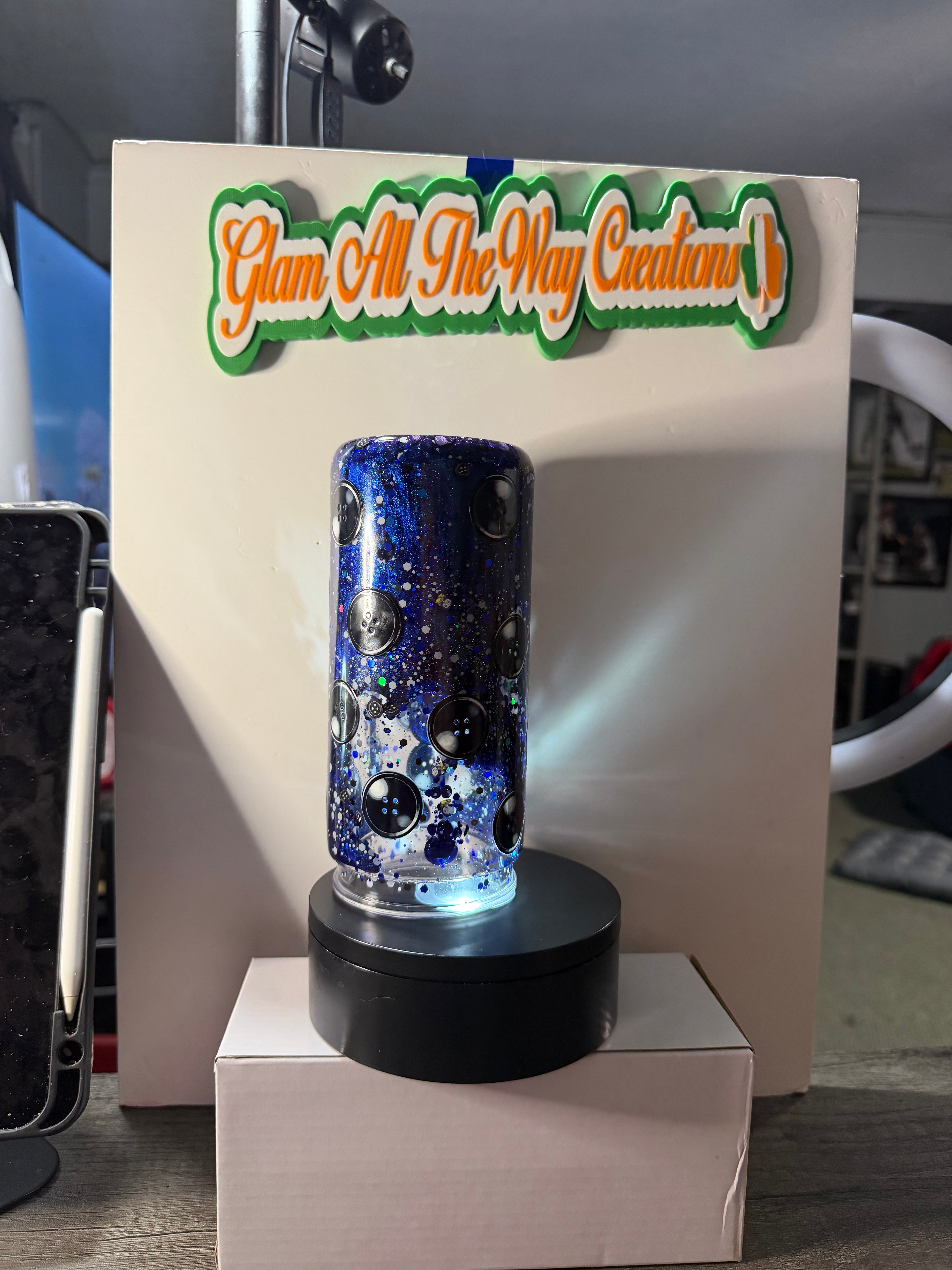 20OZ LIBBY ACRYLIC - NAVY OIL SLICK - CORALINE - DECO LID