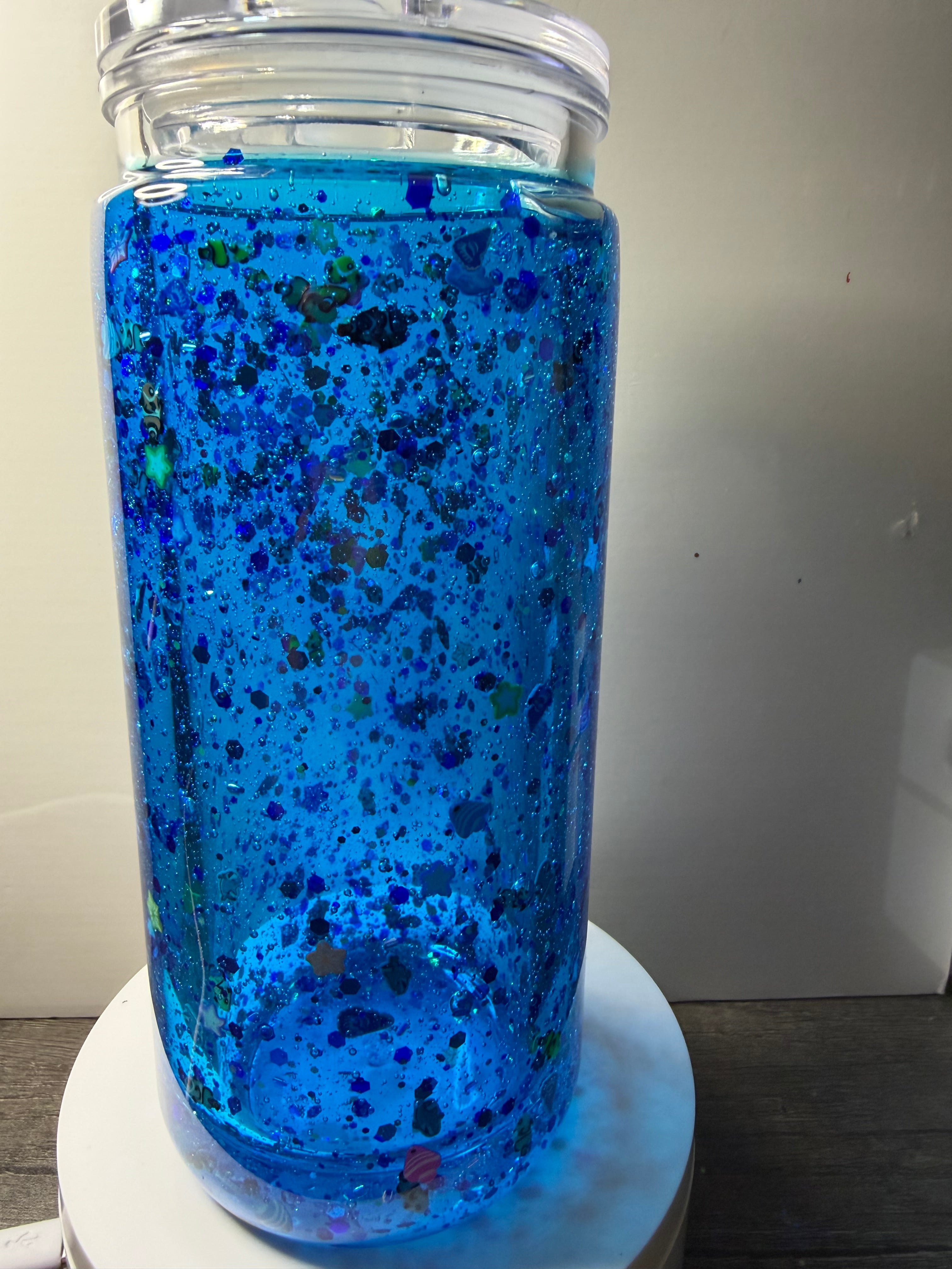 Darker blue shade Suspended Aquarium cup - 20oz Acrylic Libby