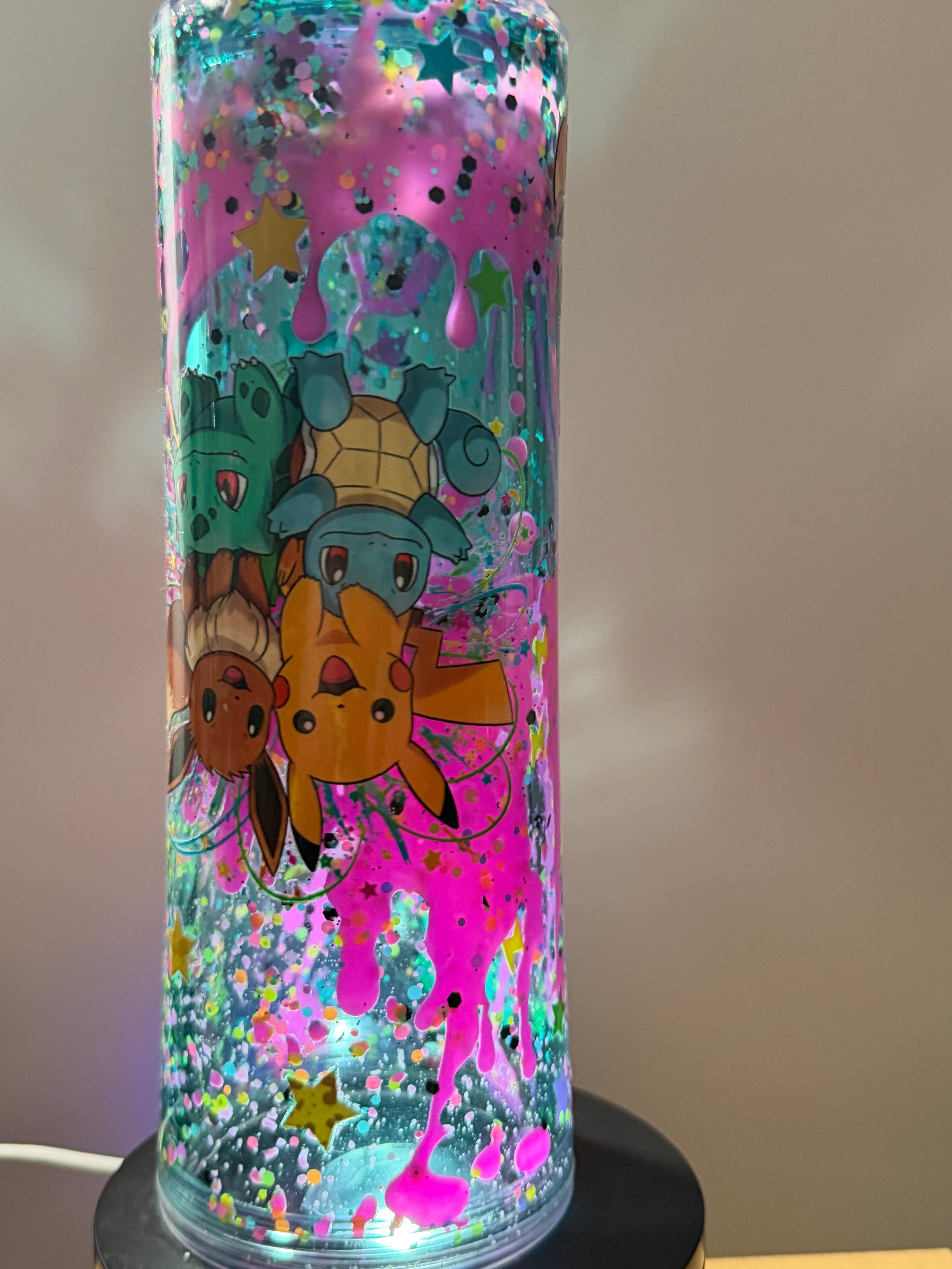 20OZ STRAIGHT ACRYLIC SIPPY CUP STYLE  - DUEL LAVA - POKEMON