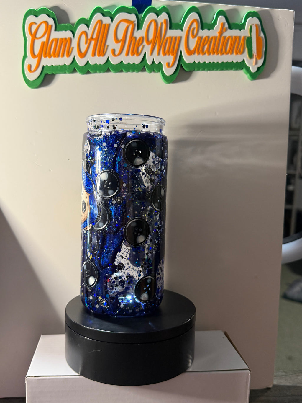 20OZ LIBBY ACRYLIC - NAVY OIL SLICK - CORALINE - DECO LID