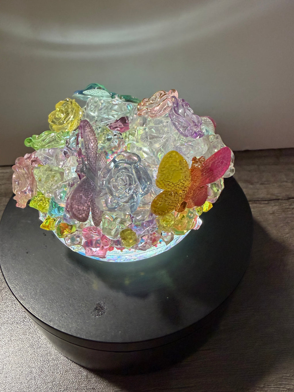 20OZ LIBBY ACRYLIC - CLEAR DUEL LAVA - DANCING BUTTERFLIES W/ DECO LID