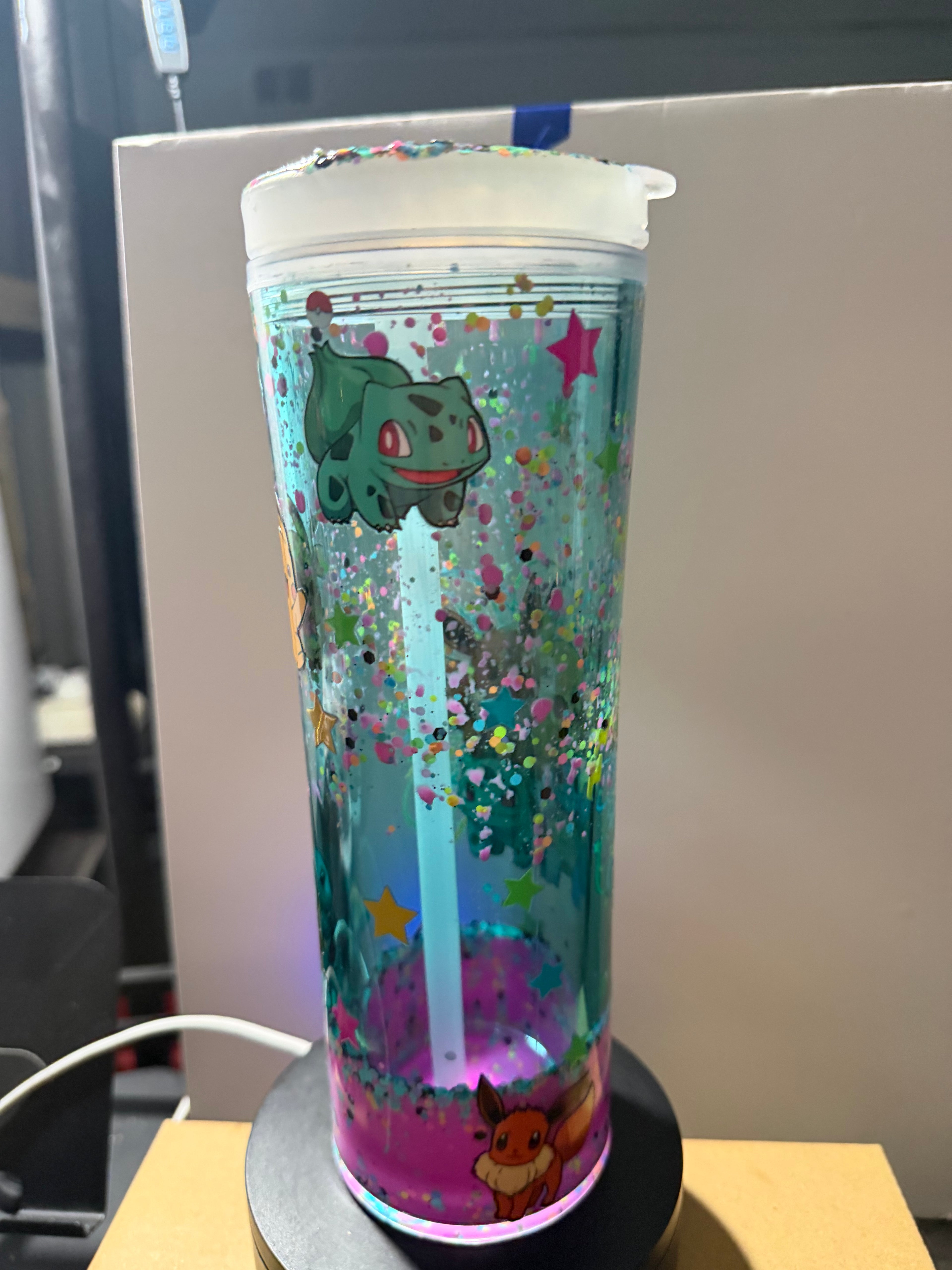 20OZ STRAIGHT ACRYLIC SIPPY CUP STYLE  - DUEL LAVA - POKEMON