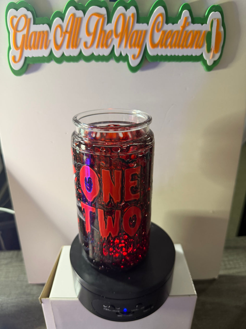 16oz LIBBY HANDLED ACRYLIC - COAGULATED BLOOD FREDDY KRUGER CUP - DECO LID