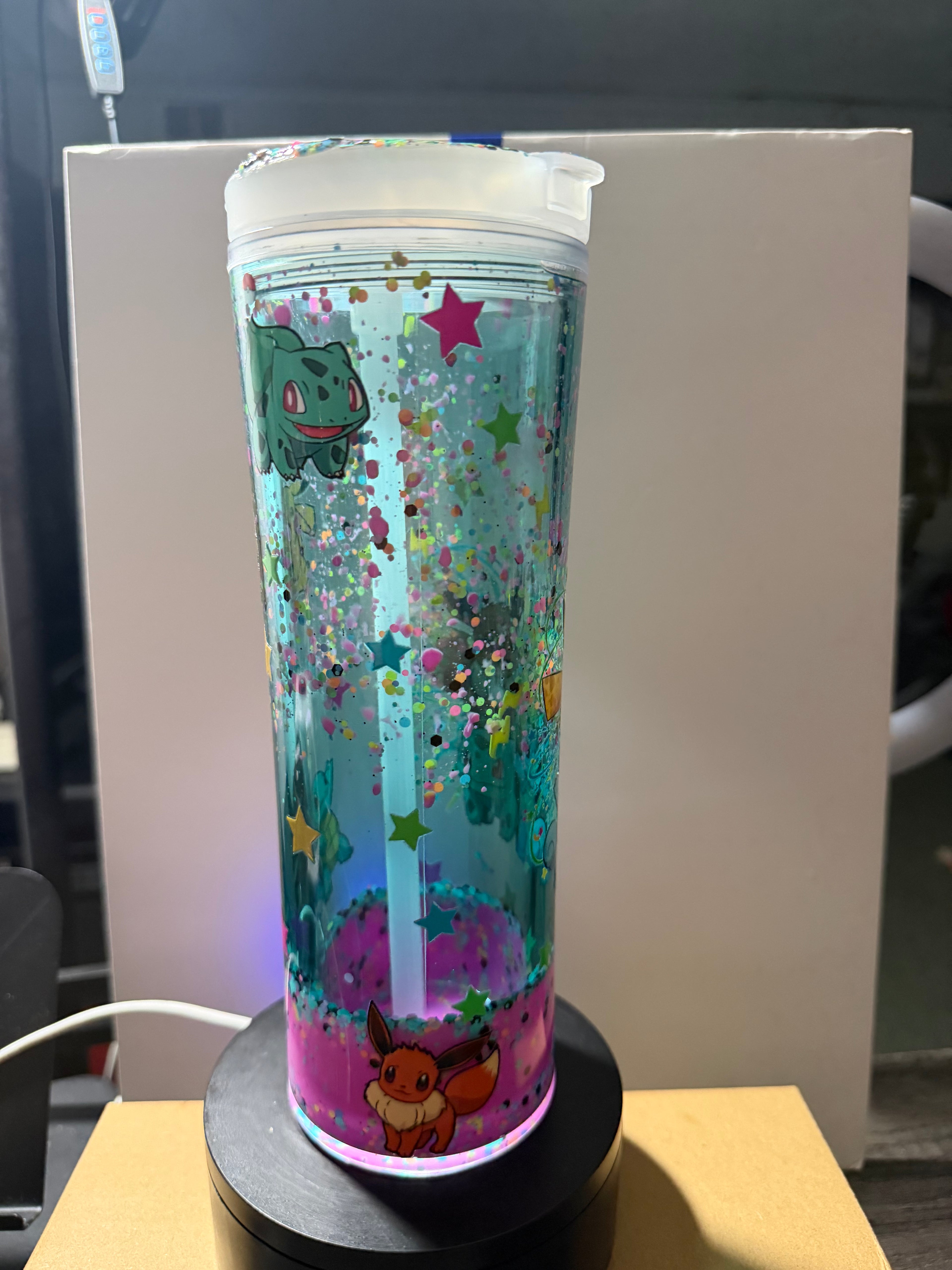 20OZ STRAIGHT ACRYLIC SIPPY CUP STYLE  - DUEL LAVA - POKEMON
