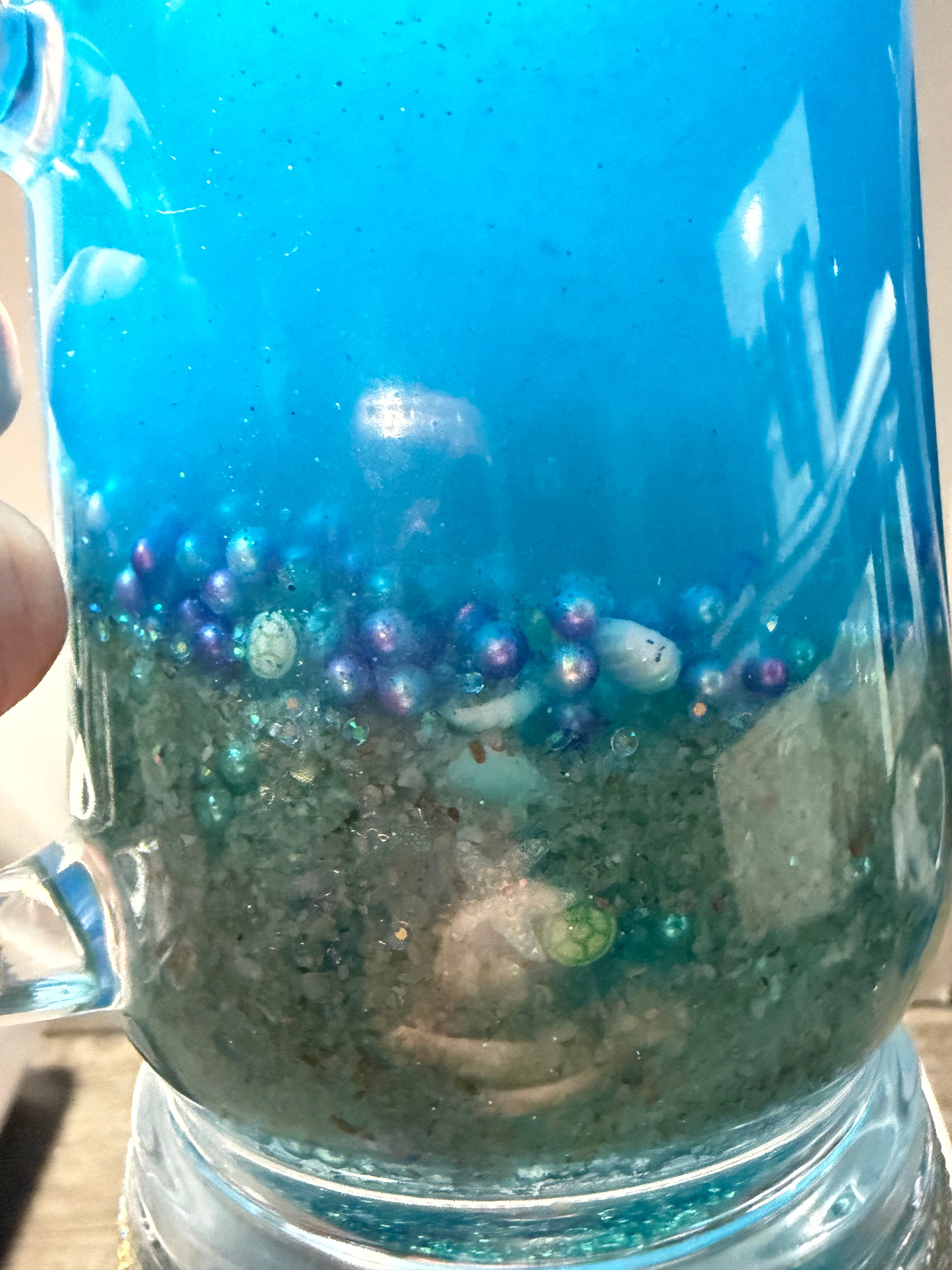 20OZ MASON ACRYLIC - MERMAID BEACH w/ DECO LID