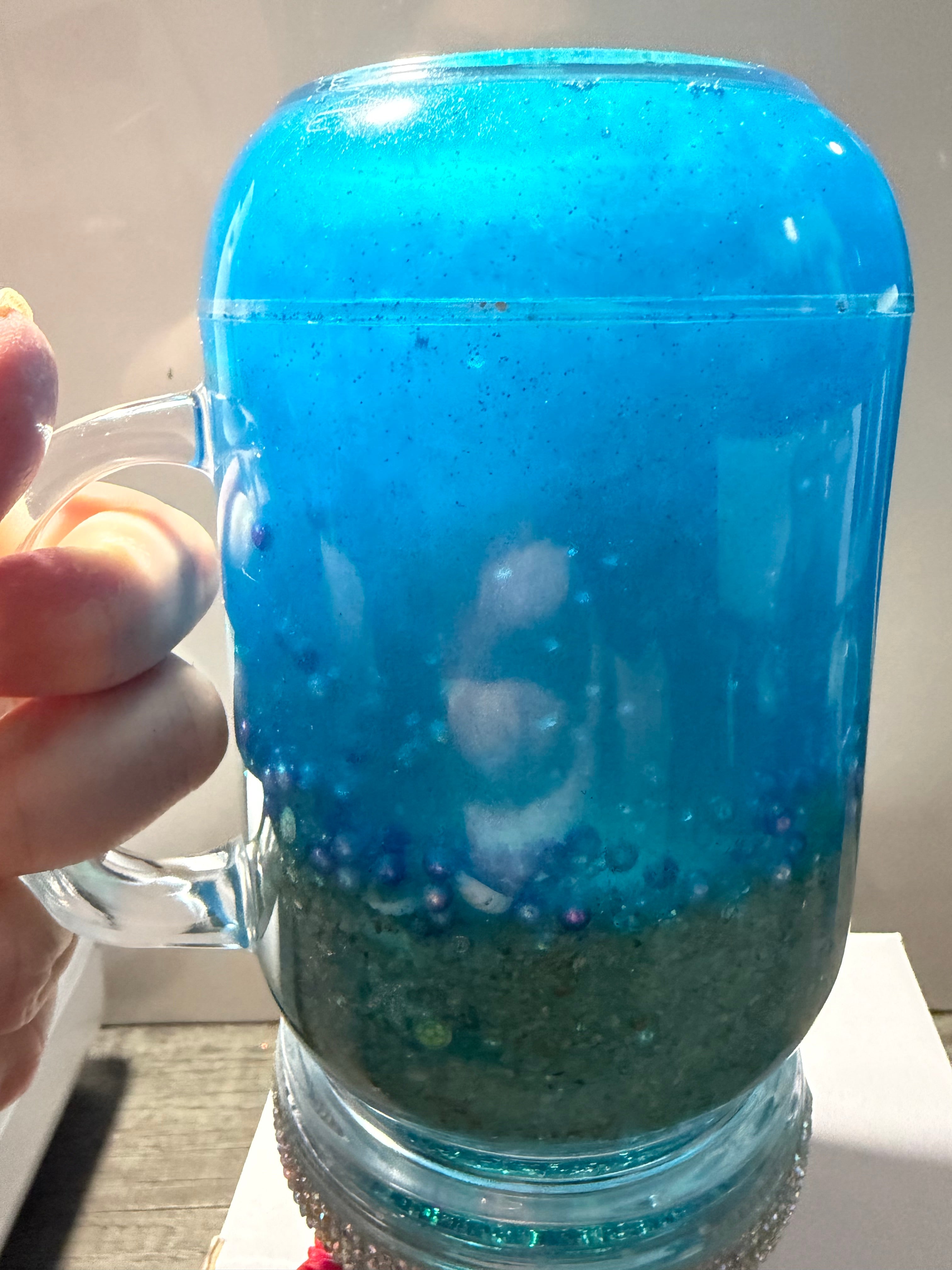 20OZ MASON ACRYLIC - MERMAID BEACH w/ DECO LID