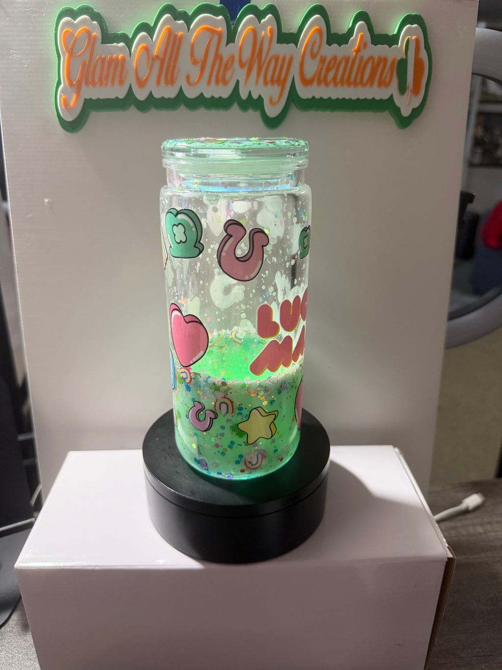 20OZ LIBBY ACRYLIC - MINT GREEN LAVA - LUCKY CHARMS - DECO LID