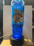 40 OZ ACRYLIC - BLUE ON BLUE DUEL LAVA AQUARIUM CUP - DECO LID