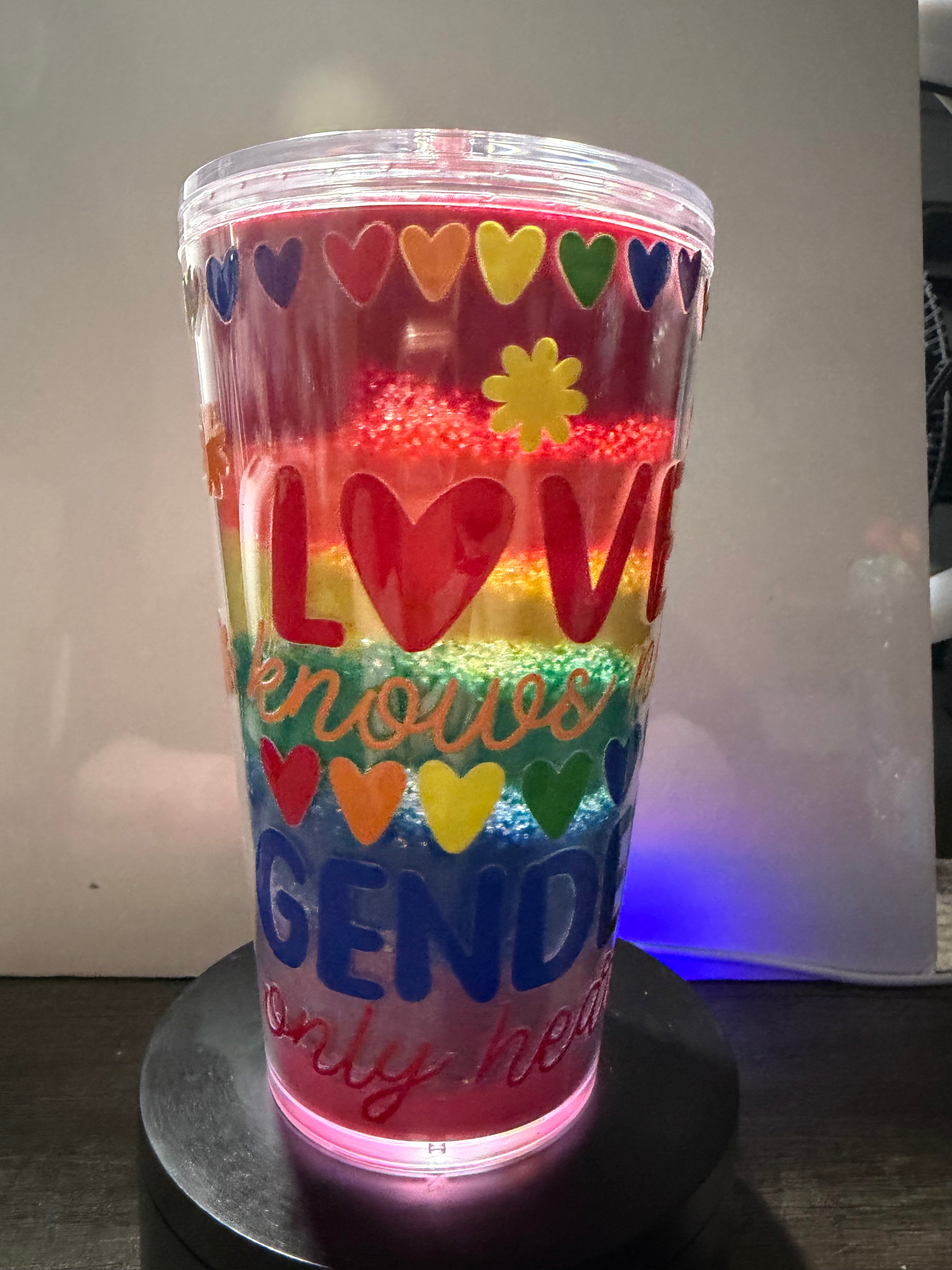16OZ TAPERED - SAND GEODE PRIDE CUP - WITH DECO LID