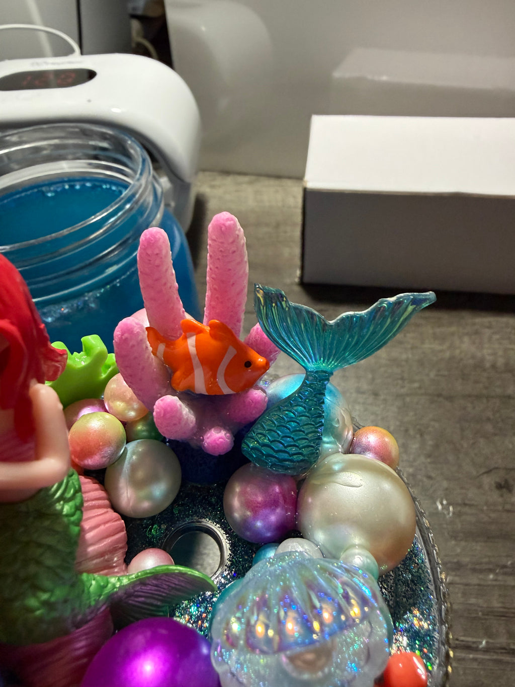 20OZ MASON ACRYLIC - MERMAID BEACH w/ DECO LID