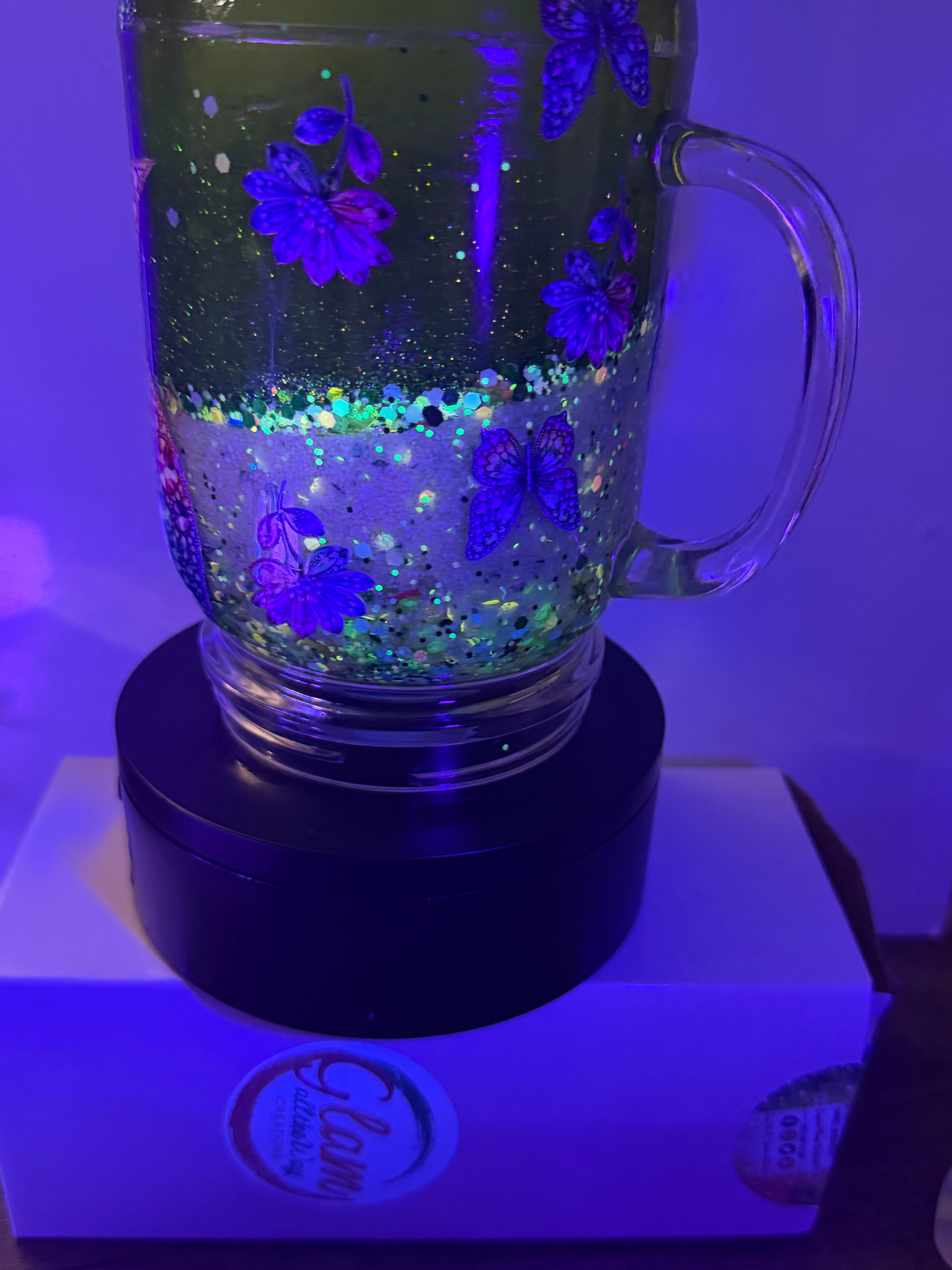 20OZ MASON ACRYLIC - FAIRY GARDEN DREAMSCAPES - WITH DECO LID - glow