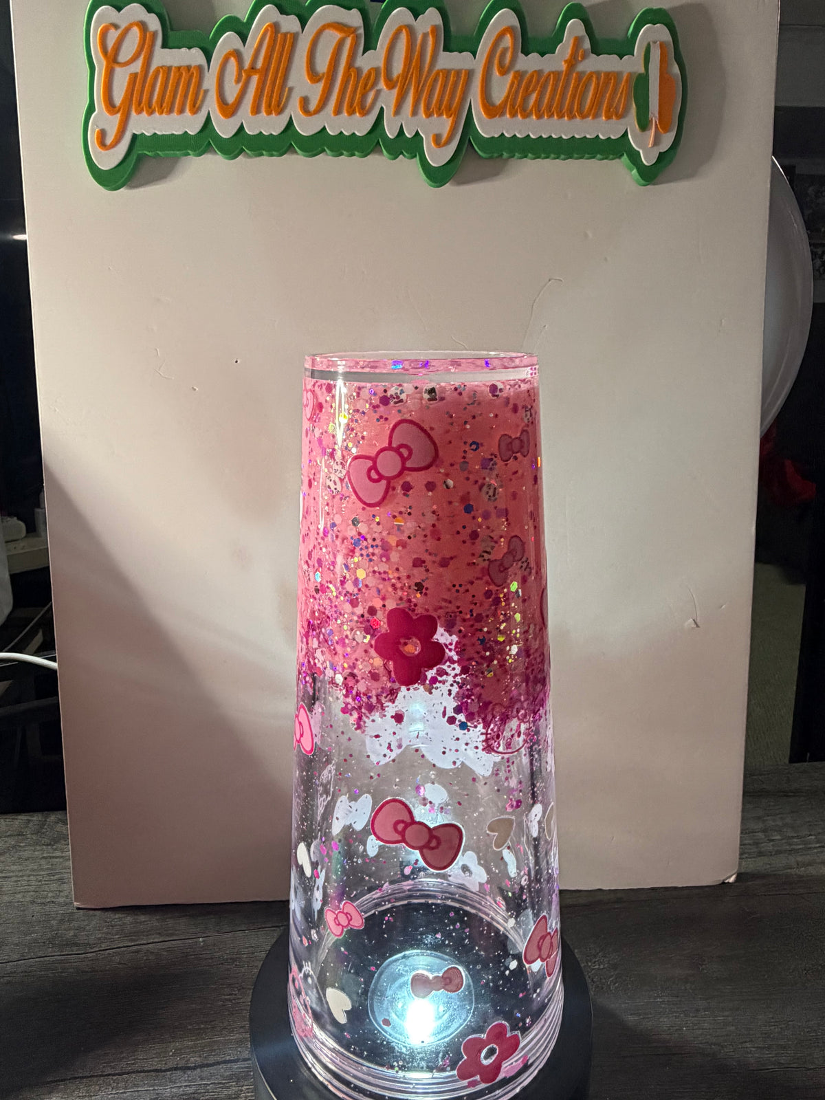 24oz TAPERED CUP - PRINCESS - BABY PINK LAVA - HELLO KITTY CUP - DECO LID