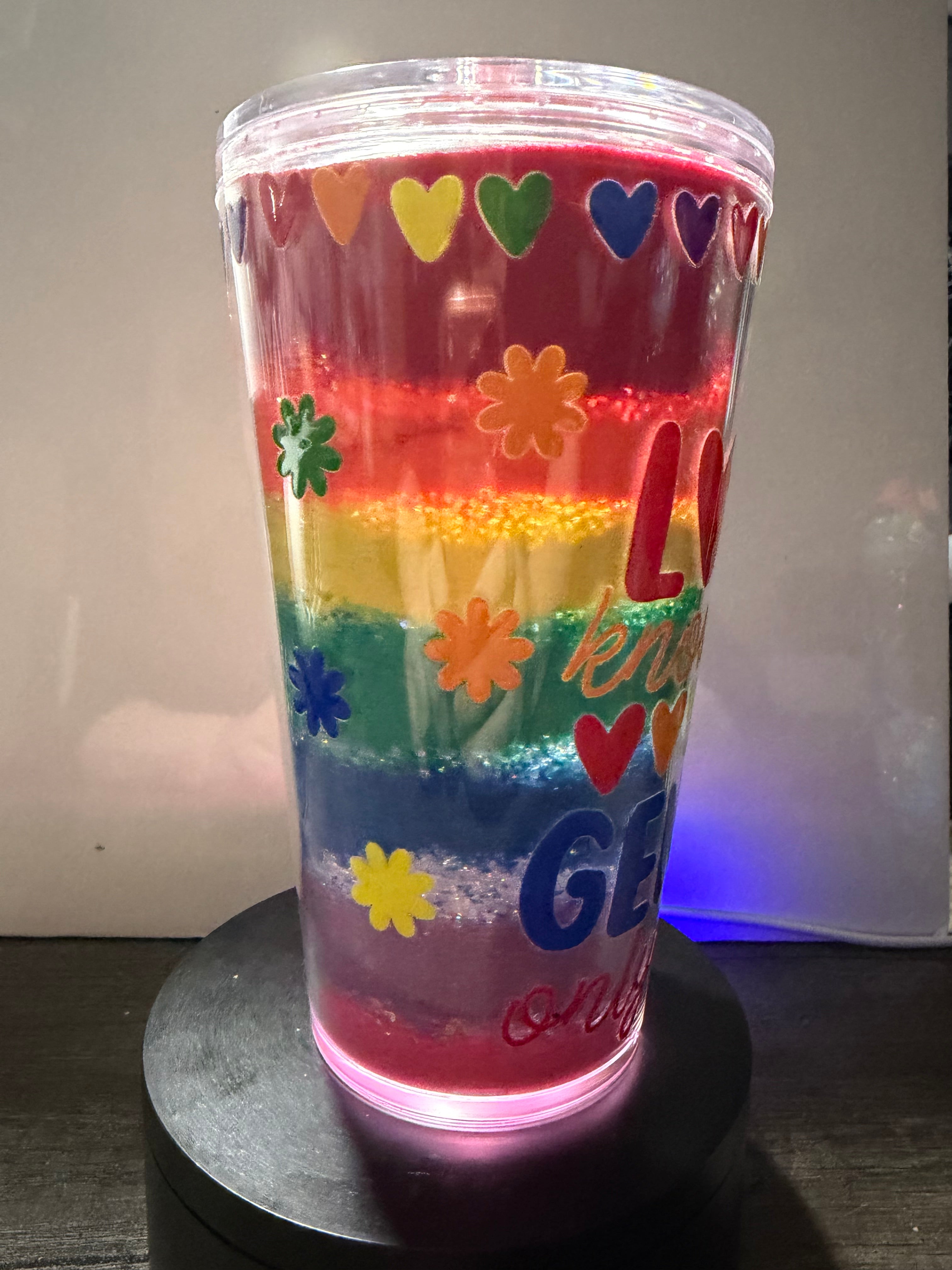 16OZ TAPERED - SAND GEODE PRIDE CUP - WITH DECO LID