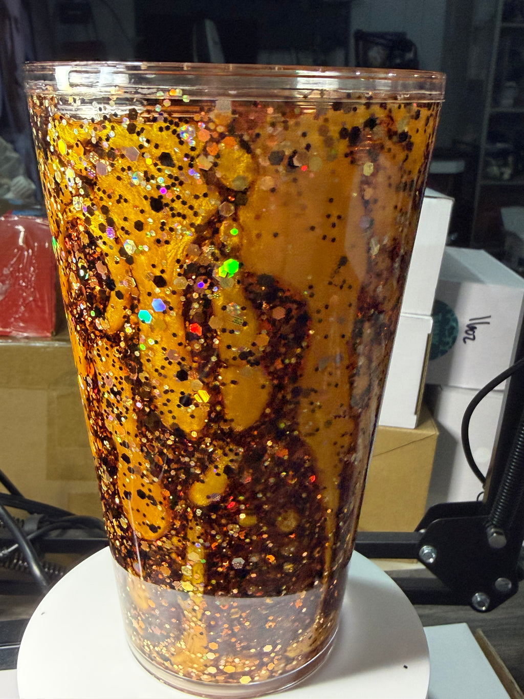 Brown and gold duel lava - Acrylic 16oz -