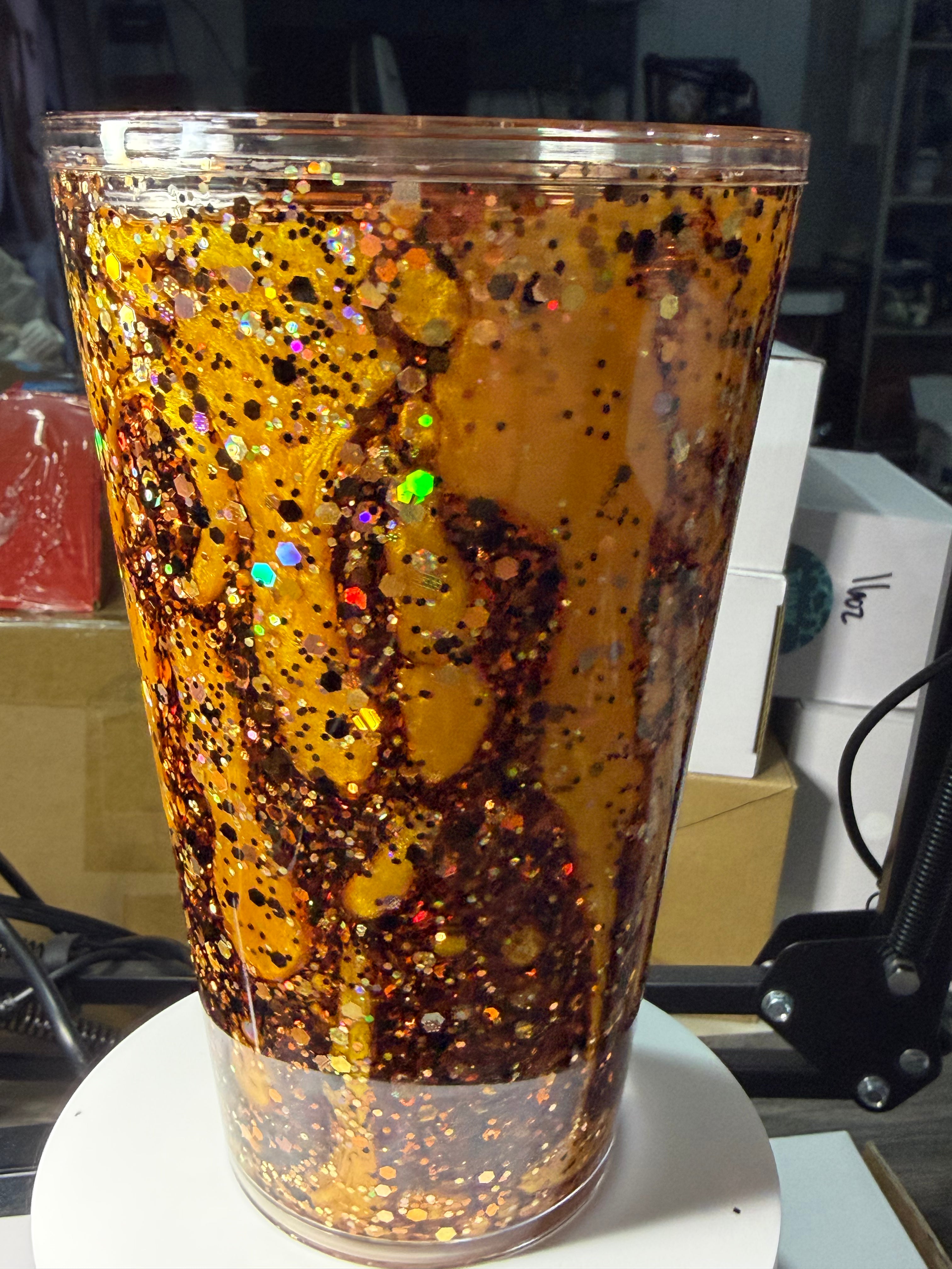Brown and gold duel lava - Acrylic 16oz -