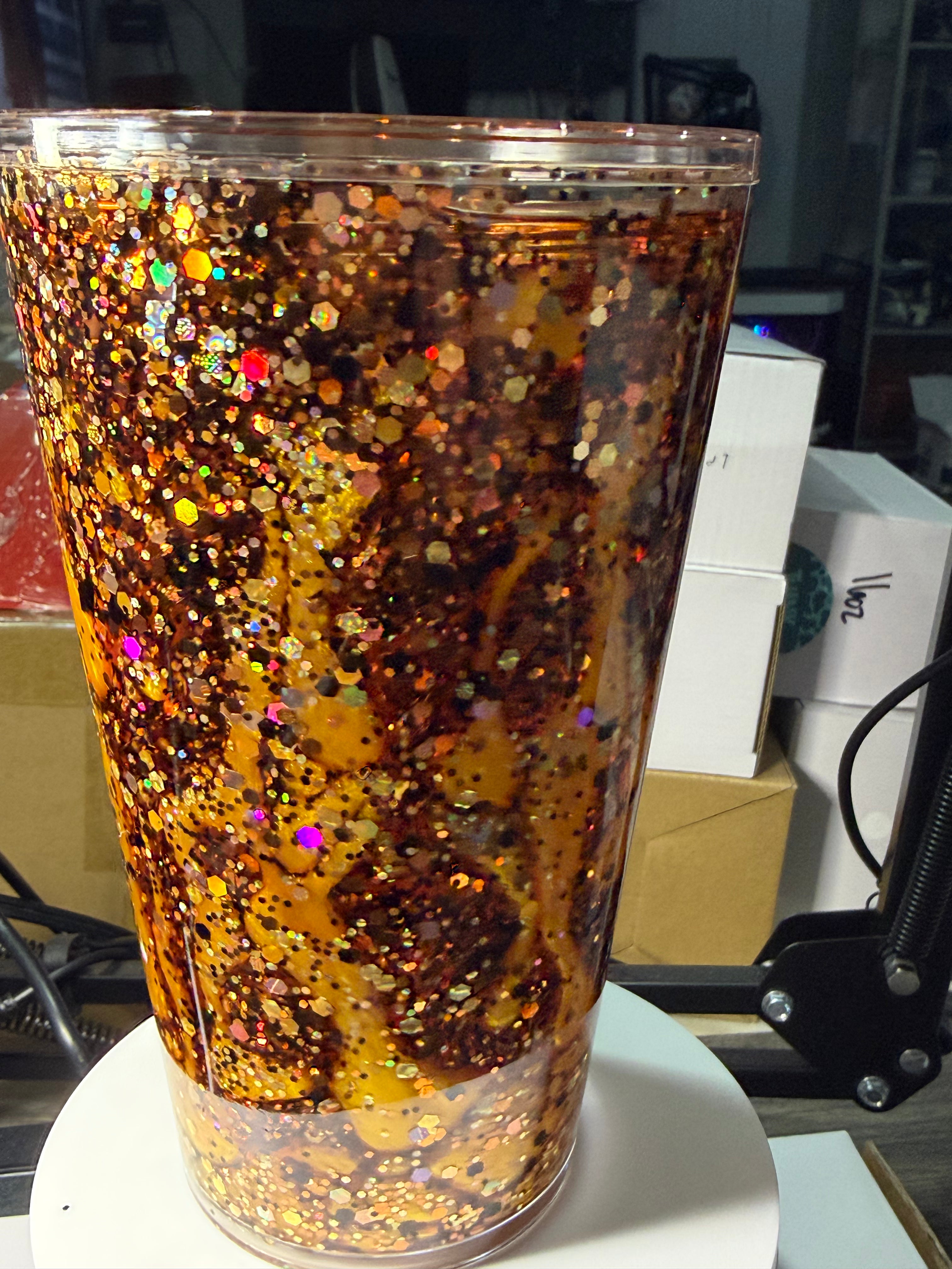 Brown and gold duel lava - Acrylic 16oz -