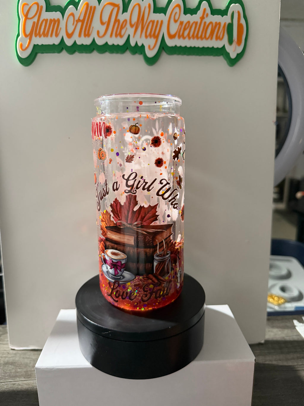 20OZ LIBBY ACRYLIC - RUSTIC ORANGE FALL INSPO DUEL LAVA  - DECO LID