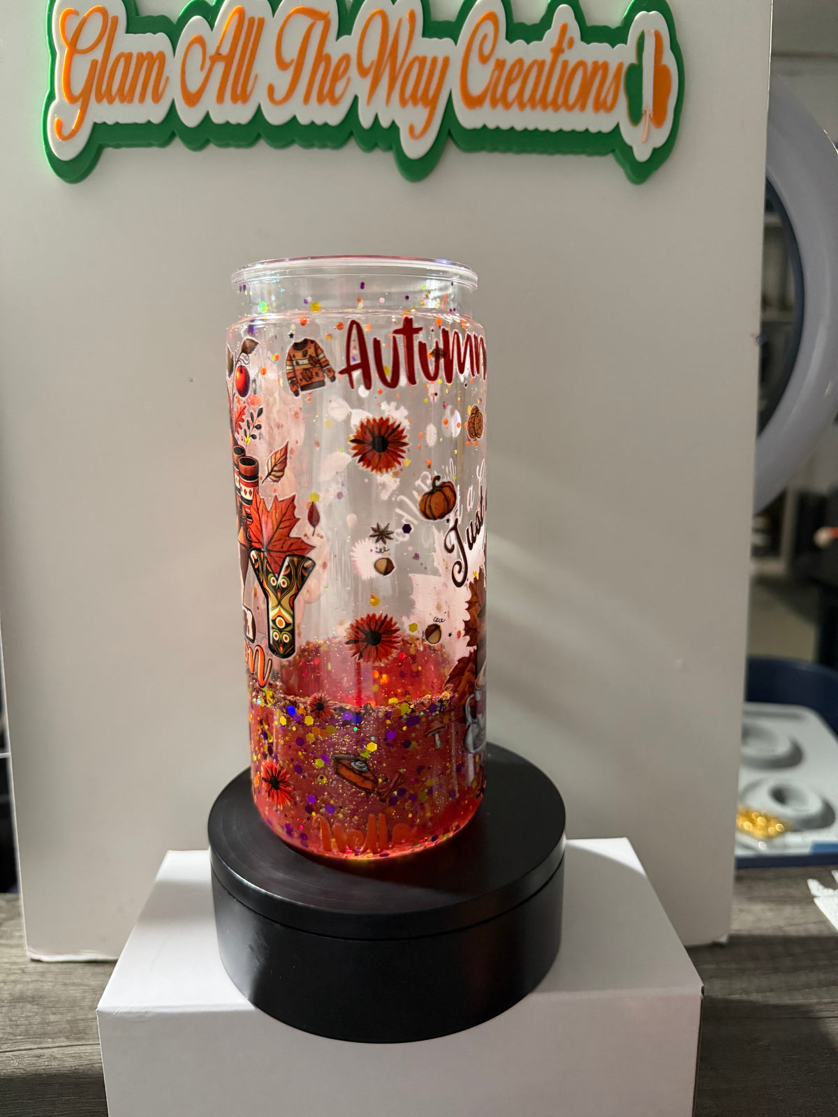 20OZ LIBBY ACRYLIC - RUSTIC ORANGE FALL INSPO DUEL LAVA  - DECO LID