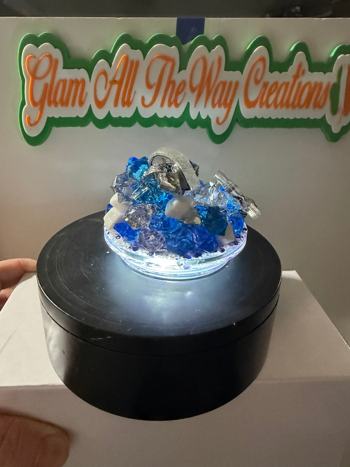 16oz LIBBY HANDLED ACRYLIC - “WE DEM BOYZ” COWBOYS SILVER/BLUE DUEL LAVA - DECO LID