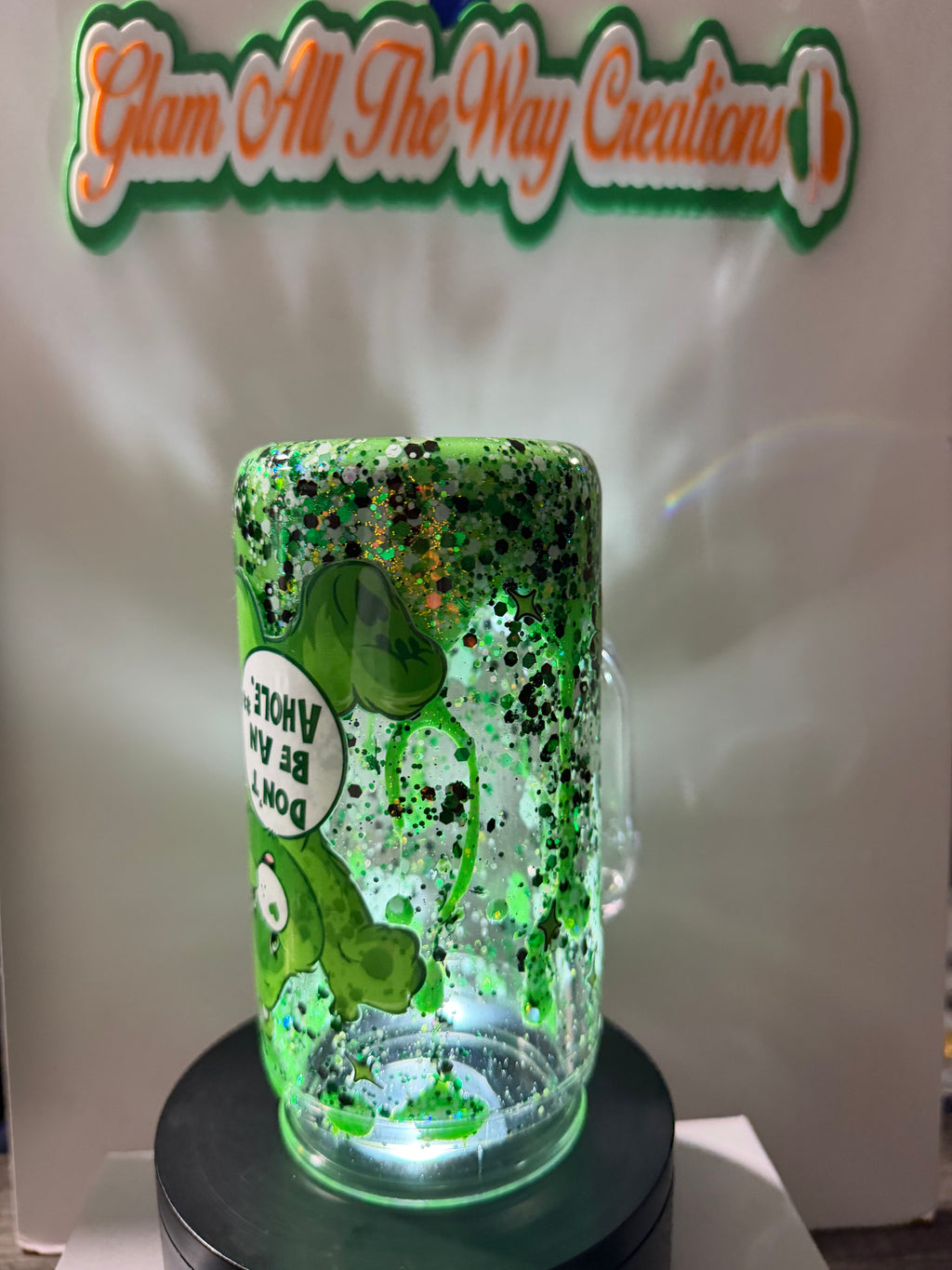 16oz LIBBY HANDLED ACRYLIC - “DONT BE AN AHOLE BEAR” LAVA - DECO LID