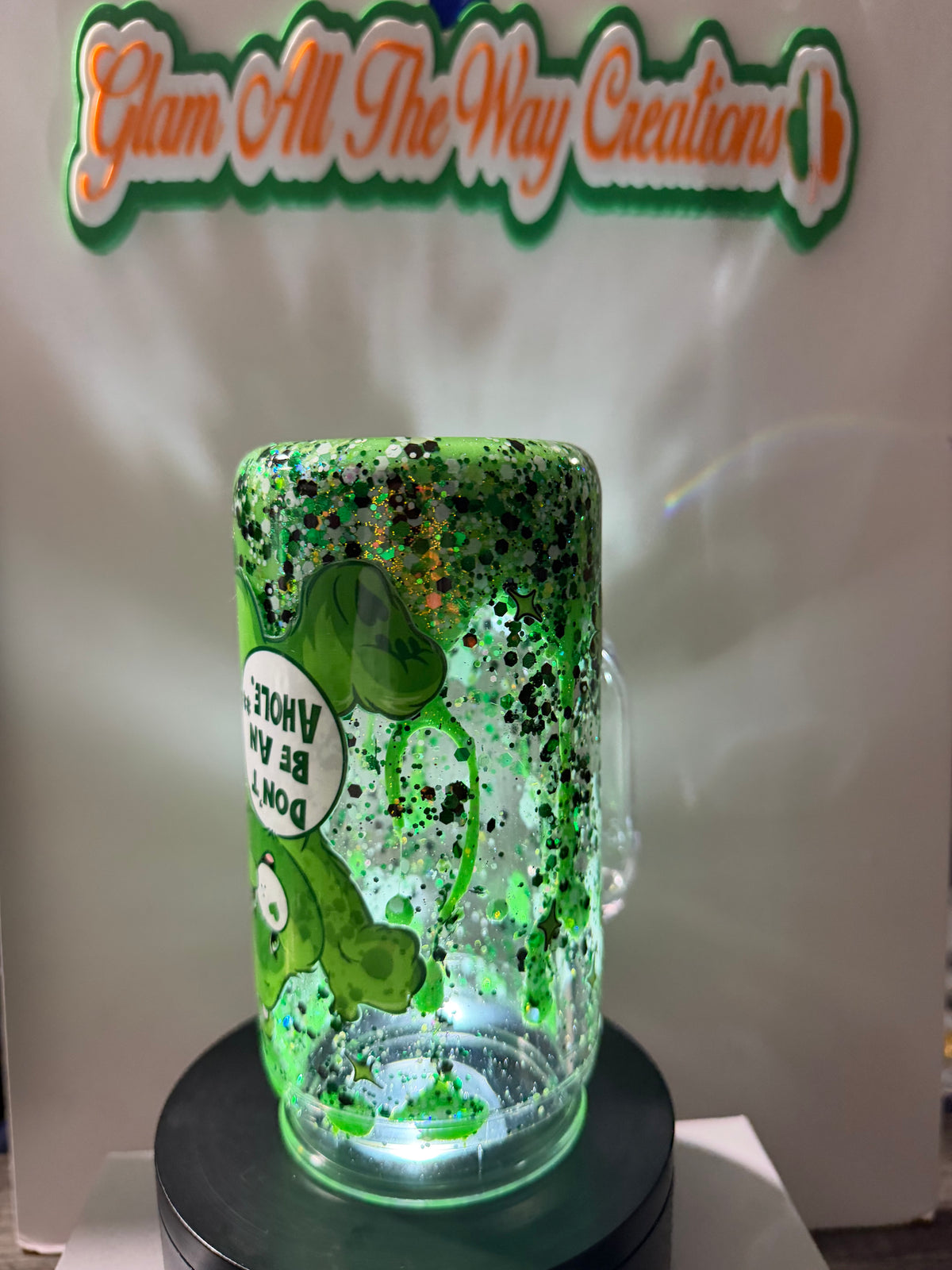 16oz LIBBY HANDLED ACRYLIC - “DONT BE AN AHOLE BEAR” LAVA - DECO LID