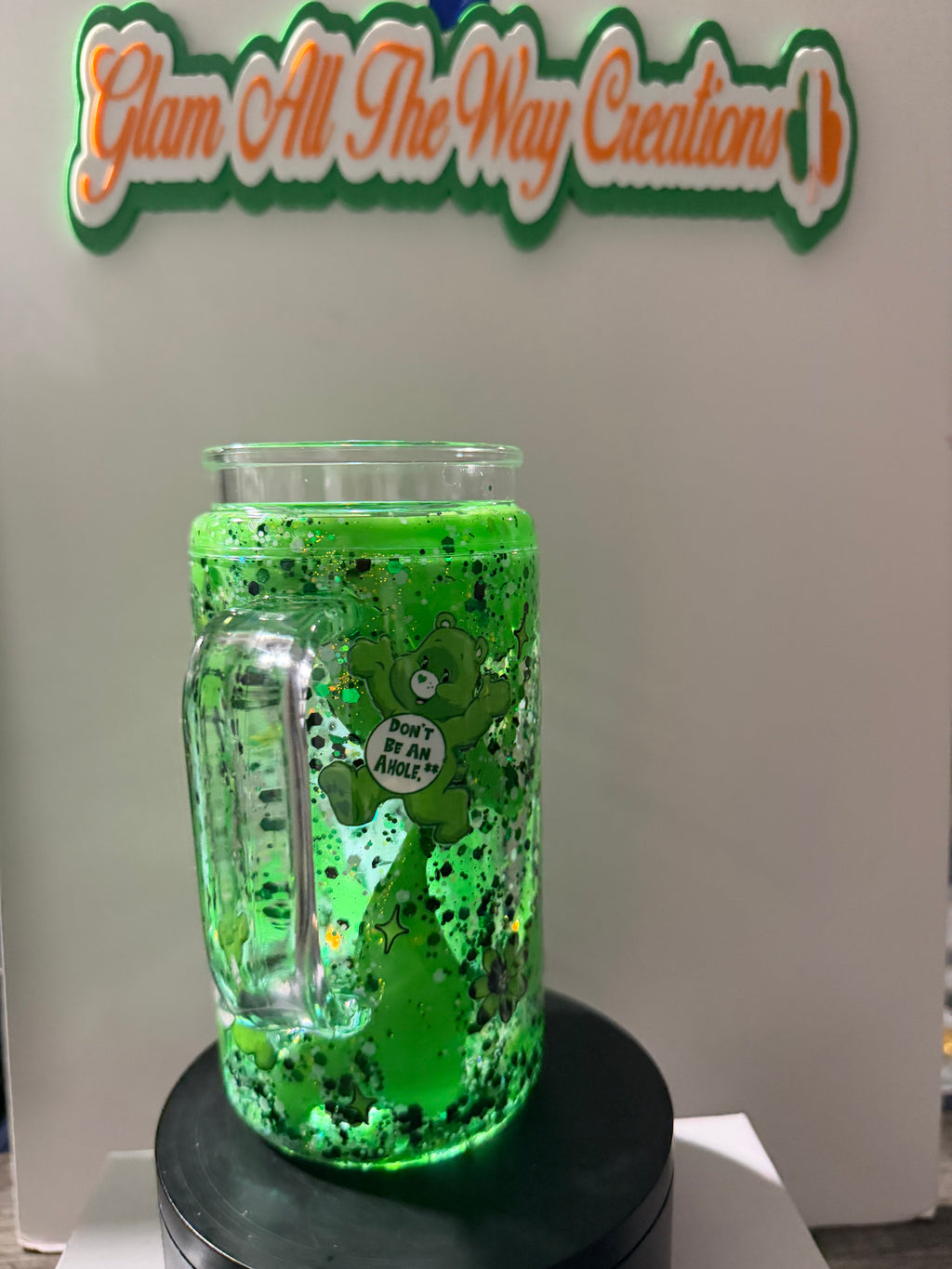 16oz LIBBY HANDLED ACRYLIC - “DONT BE AN AHOLE BEAR” LAVA - DECO LID