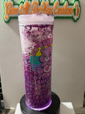 20OZ STRAIGHT ACRYLIC SIPPY CUP STYLE  - OMBRE DRY GLITTER - GLITTERED LID