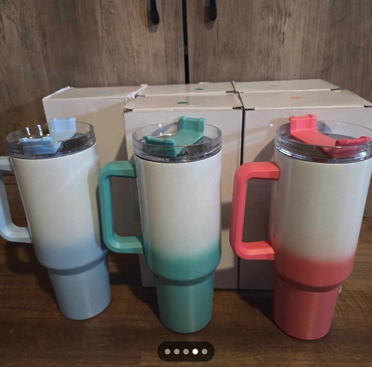40oz stainless steel tumbler (decal only) Glitter white ombre bottom