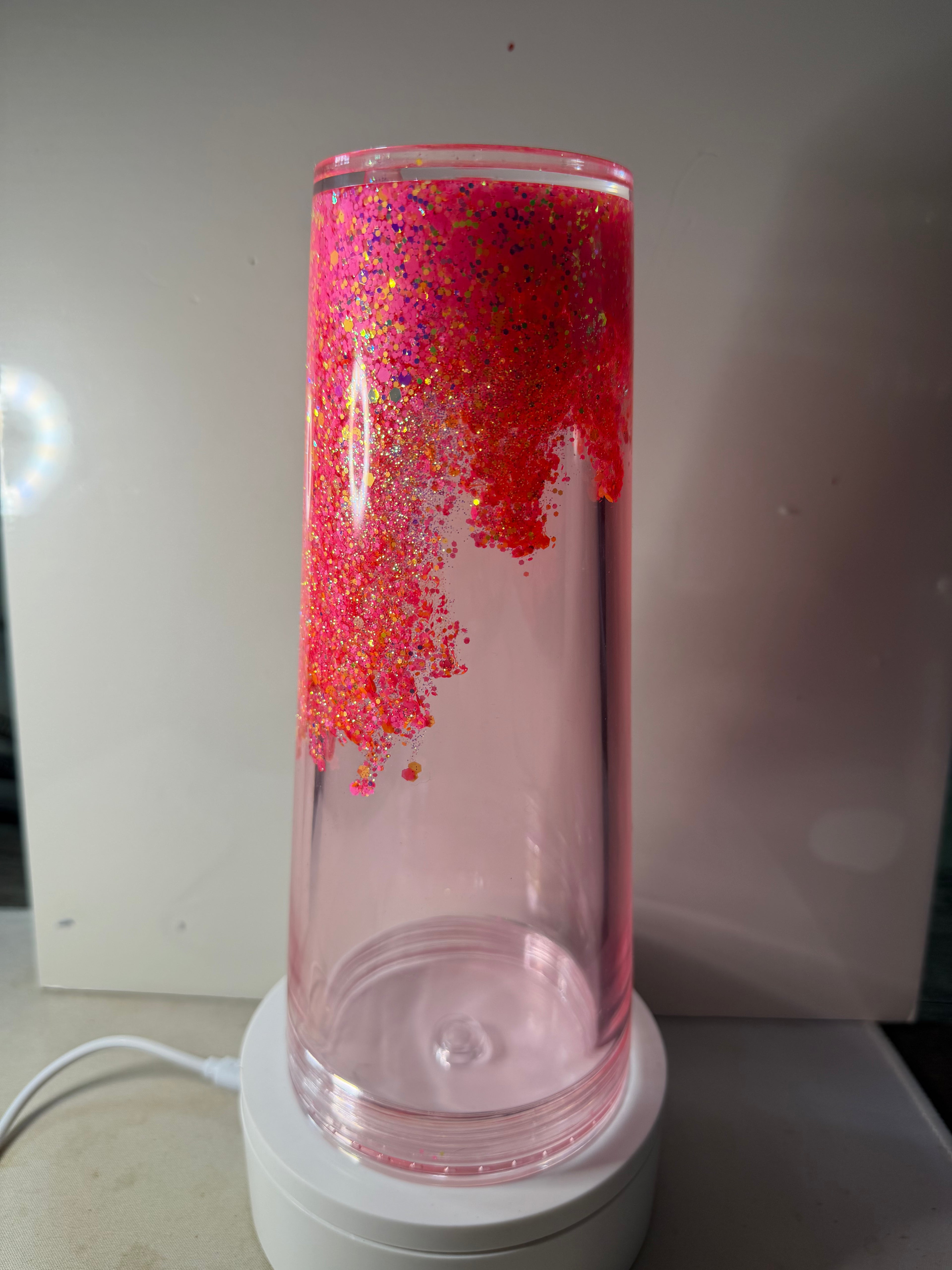NEON PINK GLOW WATERFALL  - 24oz TAPERED CUP