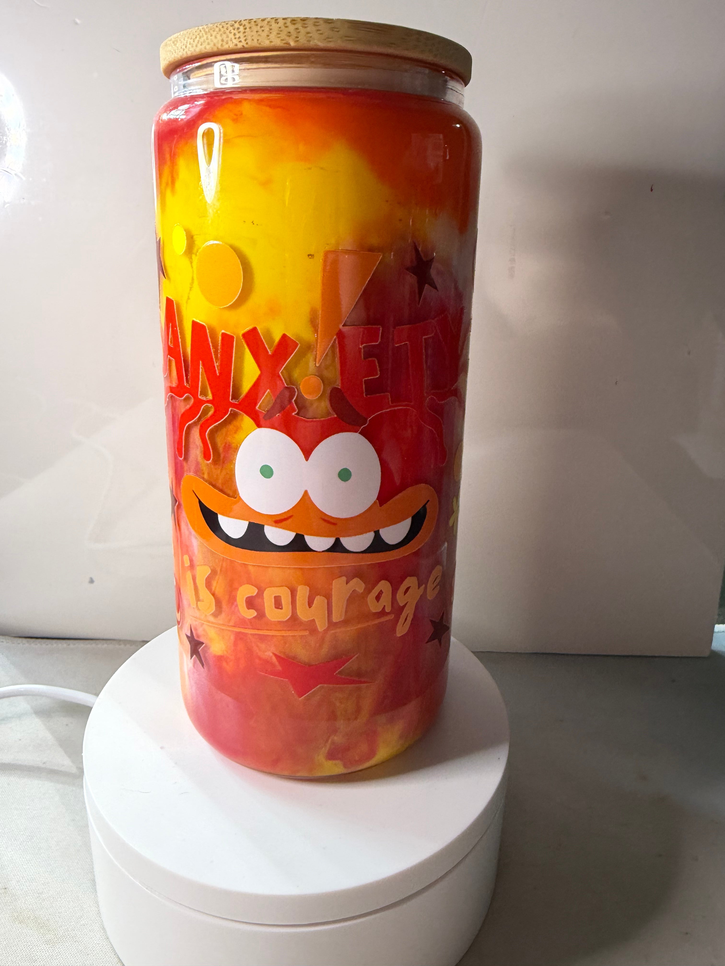 ANXIETY PAINT CUP (INSIDEOUT 2)  - 20oz GLASS LIBBY CAN STYLE
