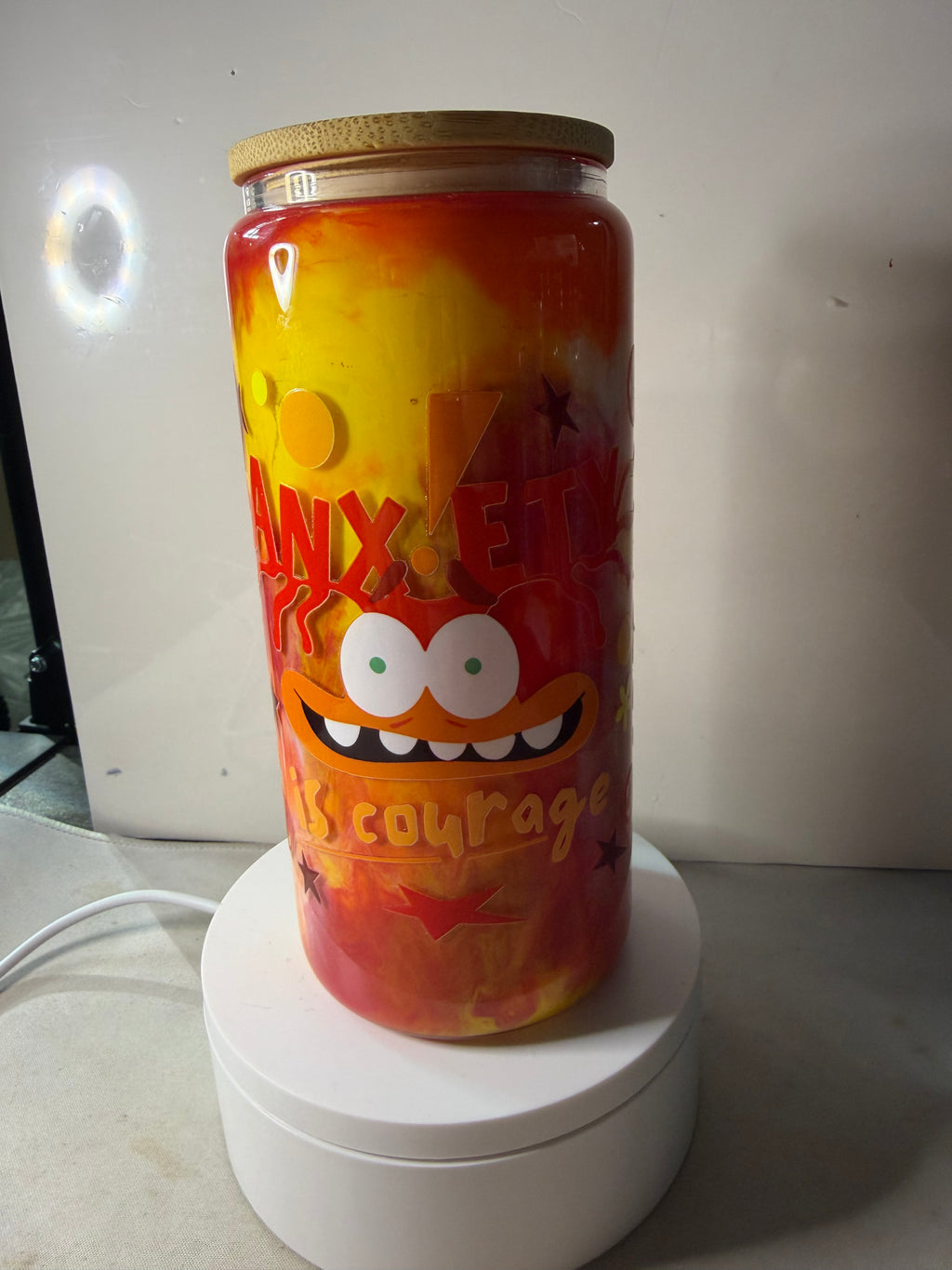 ANXIETY PAINT CUP (INSIDEOUT 2)  - 20oz GLASS LIBBY CAN STYLE
