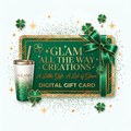 Glam gift card artwork with four-leaf clovers