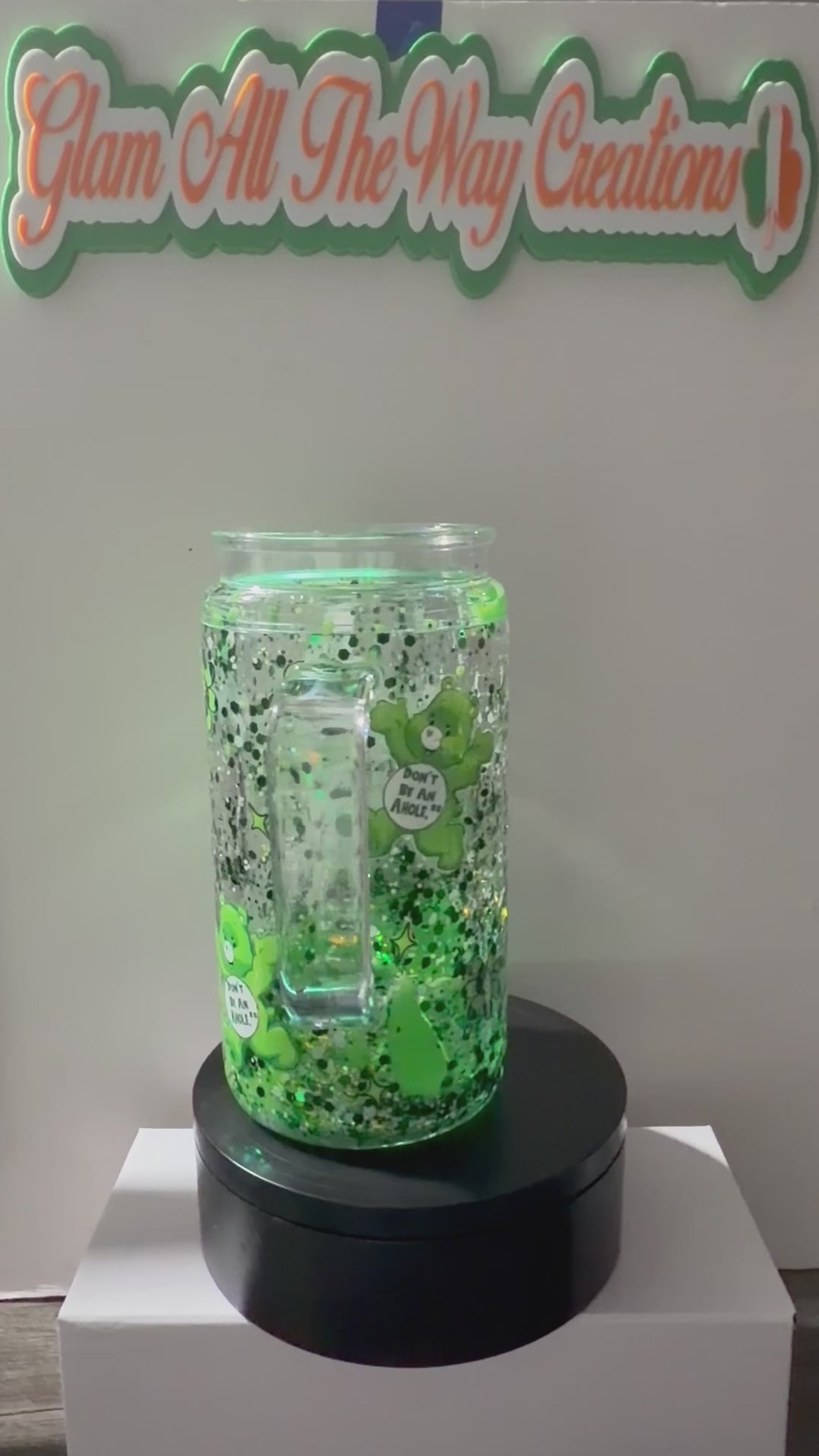 16oz LIBBY HANDLED ACRYLIC - “DONT BE AN AHOLE BEAR” LAVA - DECO LID