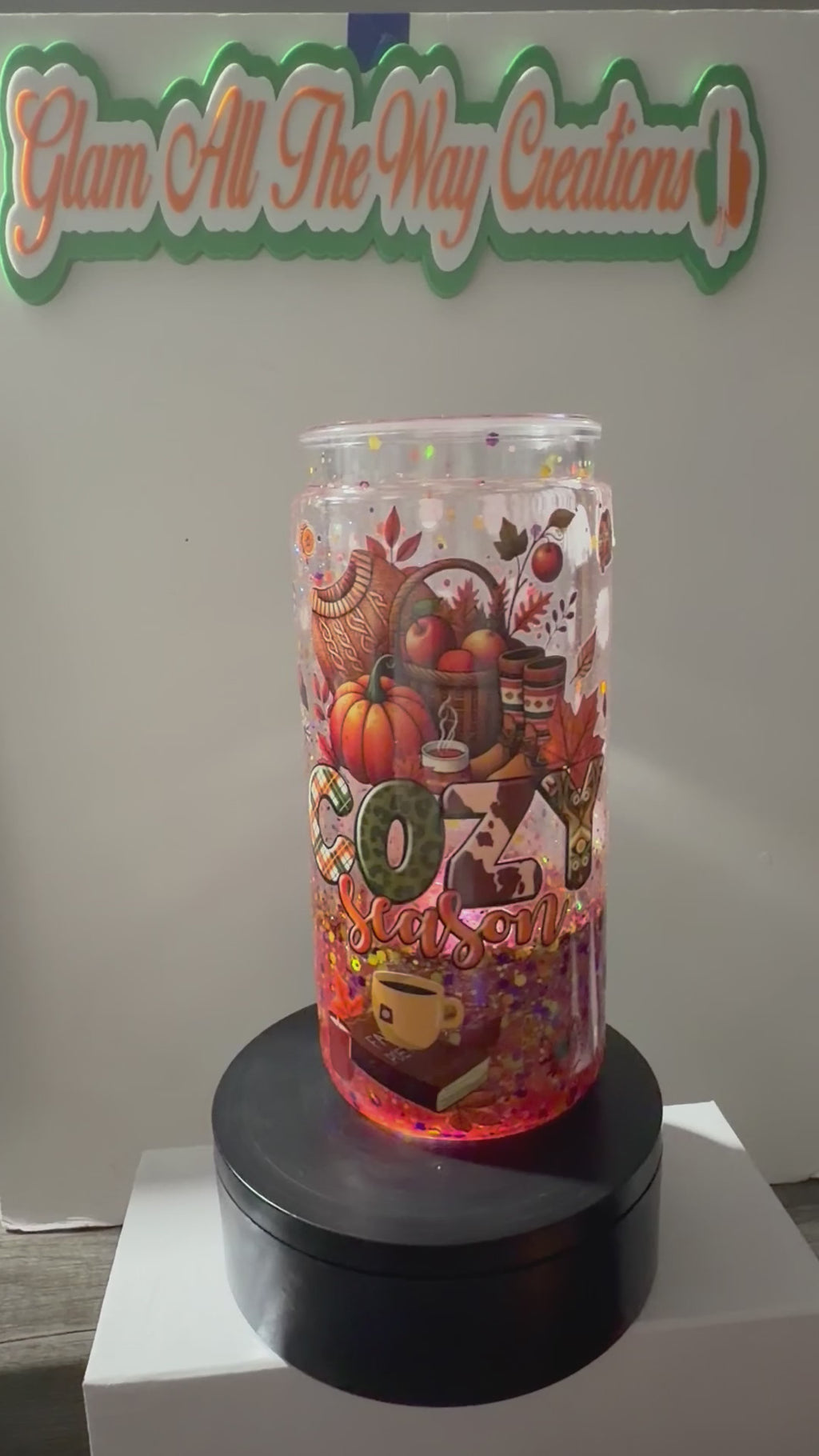 20OZ LIBBY ACRYLIC - RUSTIC ORANGE FALL INSPO DUEL LAVA  - DECO LID
