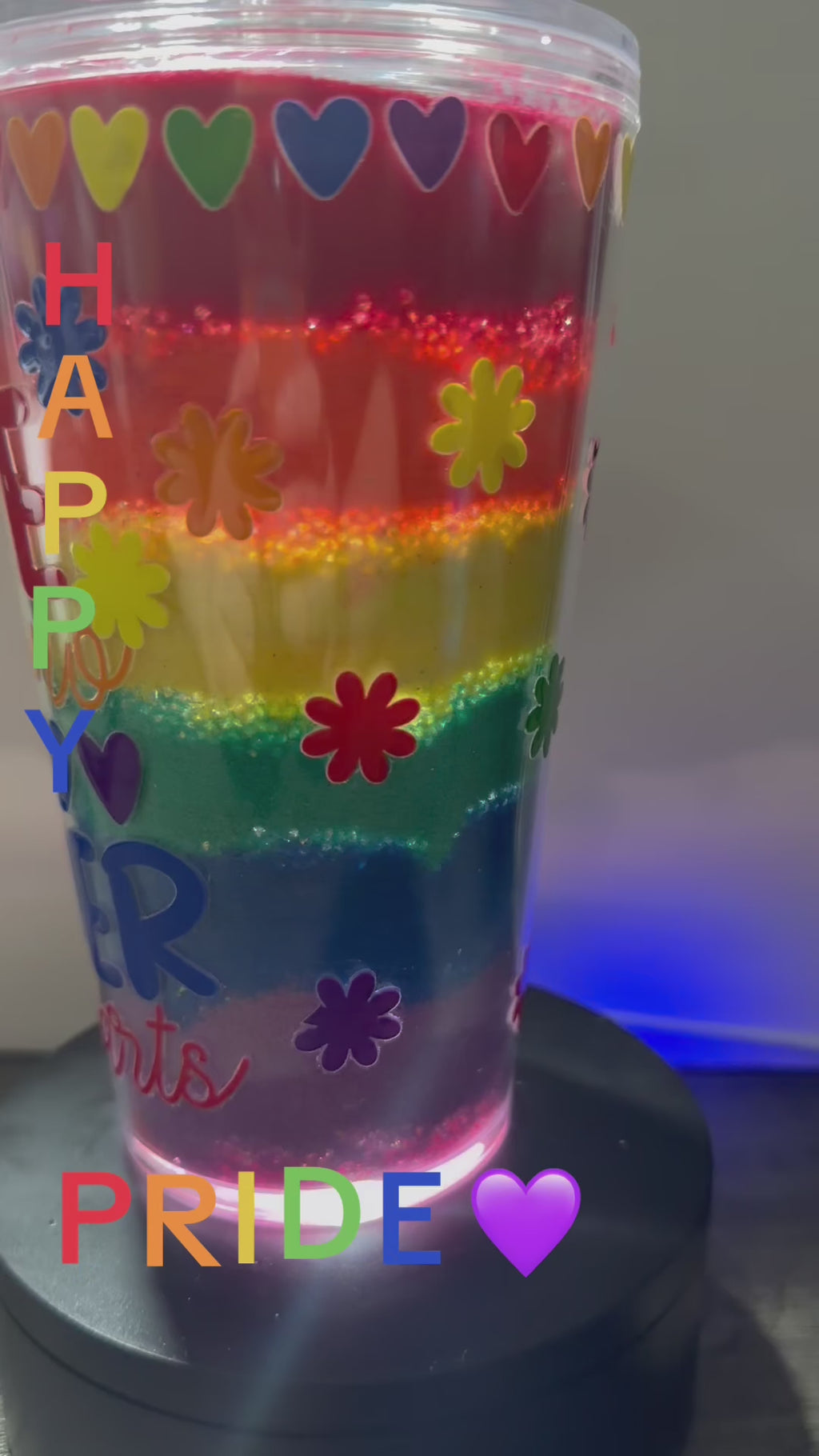 16OZ TAPERED - SAND GEODE PRIDE CUP - WITH DECO LID
