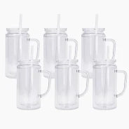 16oz Acrylic Libby can style Snowglobe with Handle